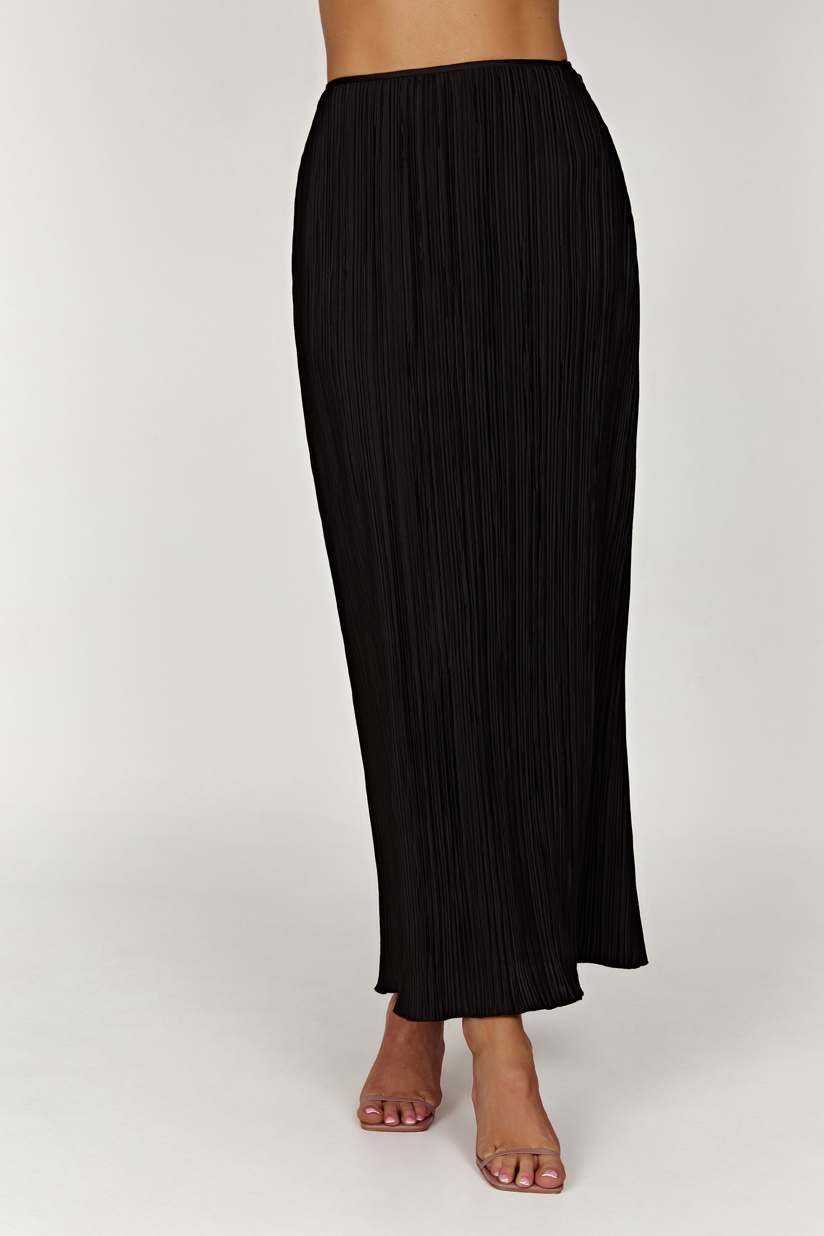 MESHKI Elsie Plisse Maxi Skirt - Black