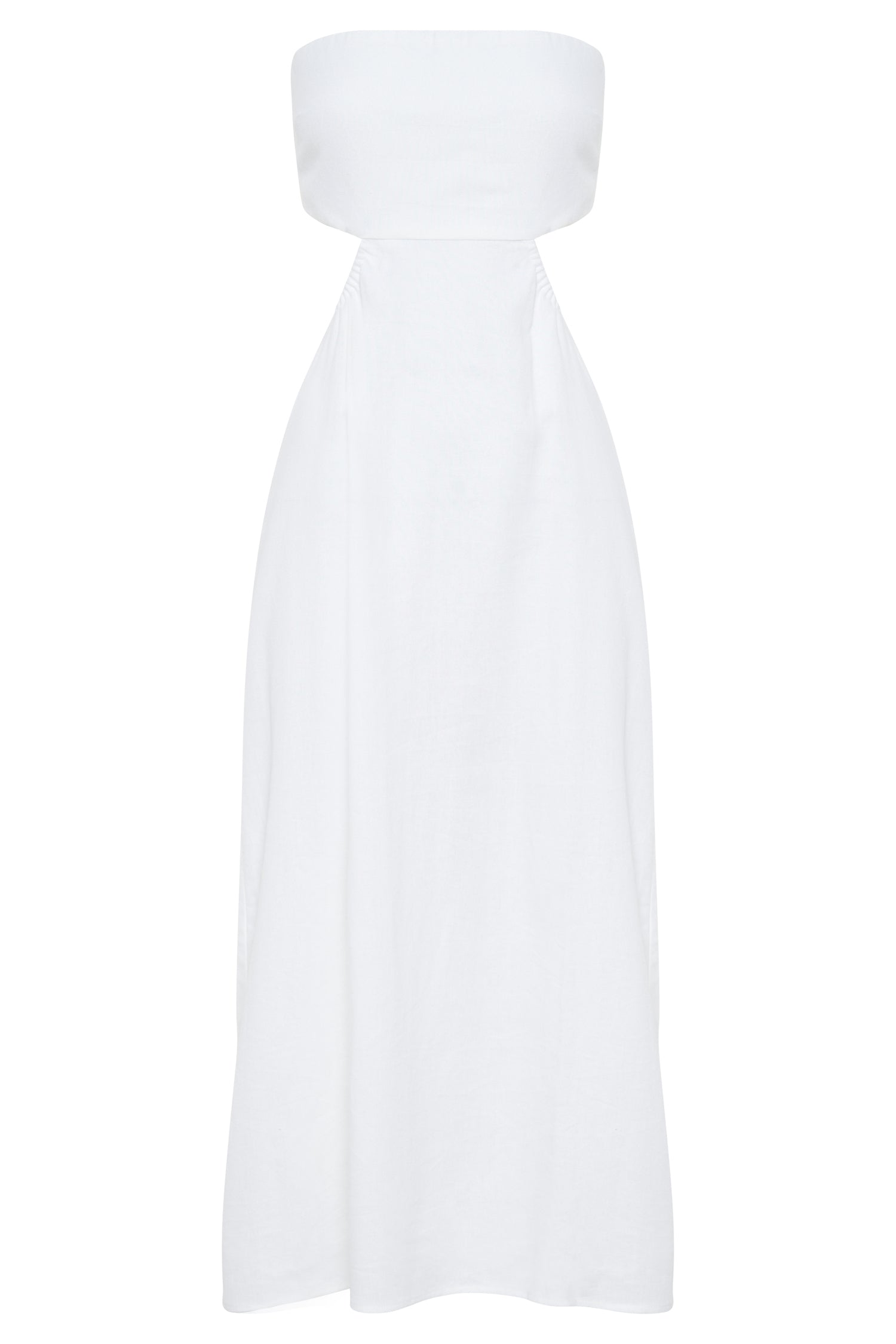 MESHKI Marlow Linen Midi Dress - White