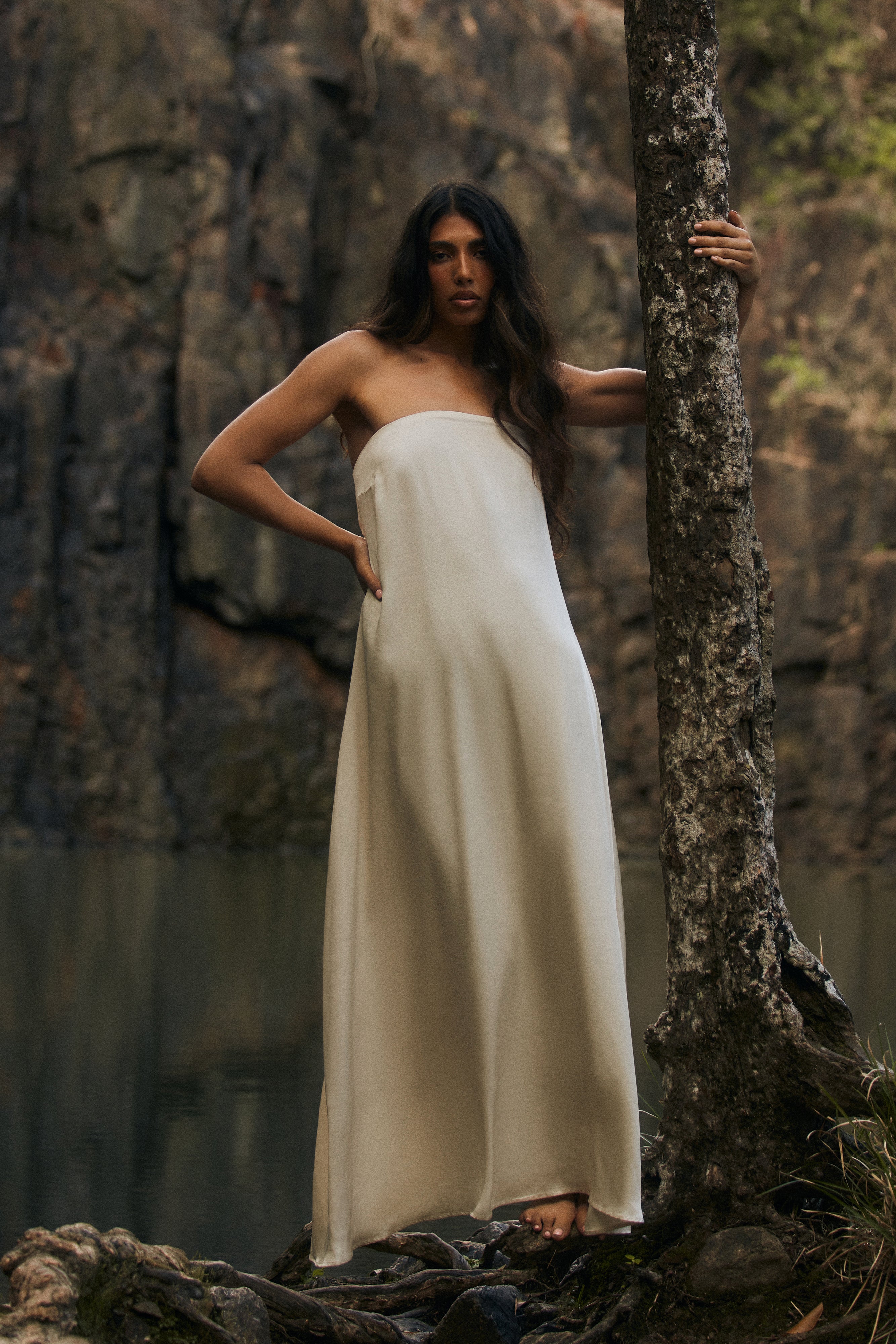 MESHKI Luisa Strapless Maxi Dress - Sand