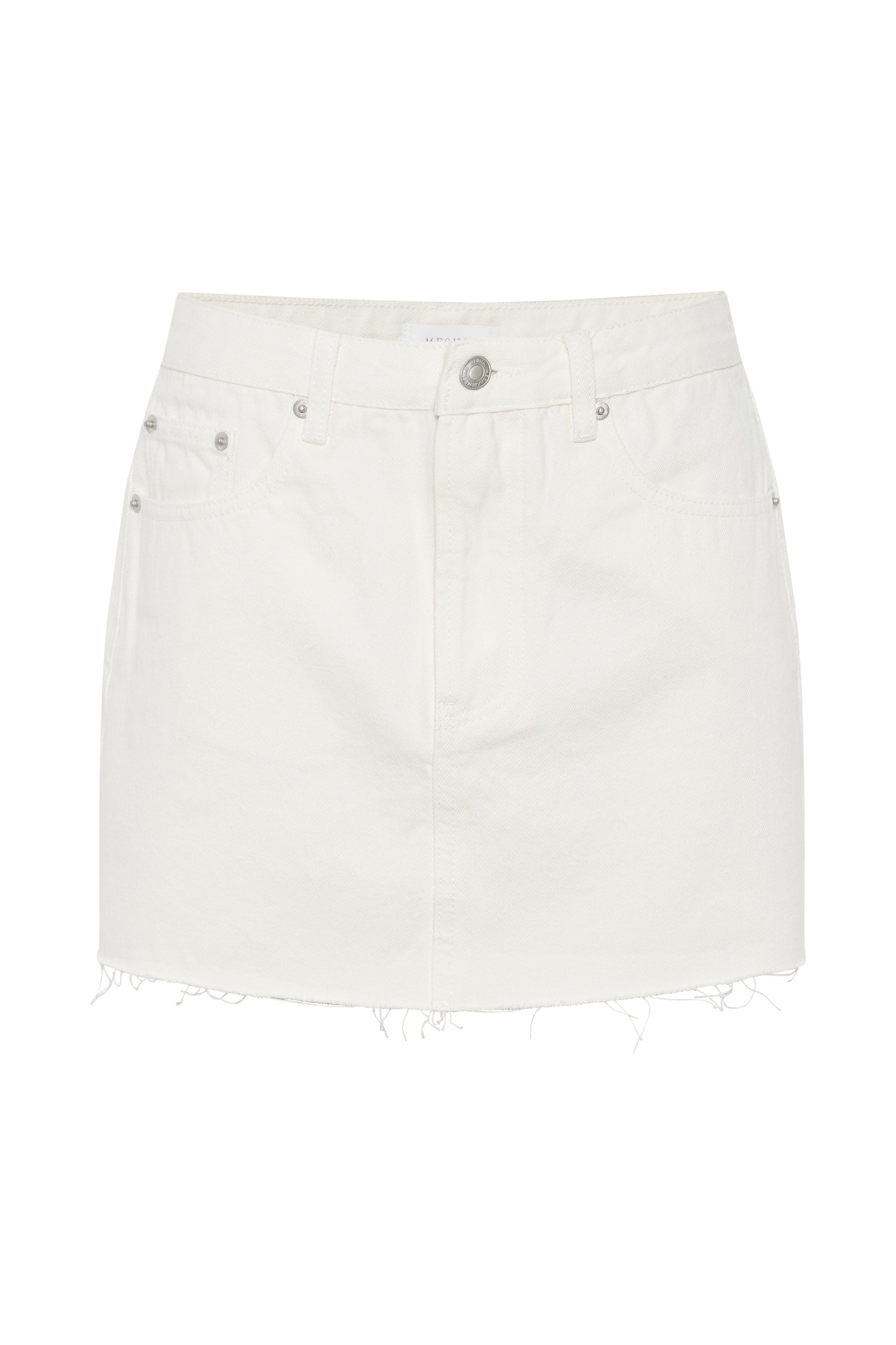 MESHKI Lennon Mid Rise Denim Mini Skirt - Ecru