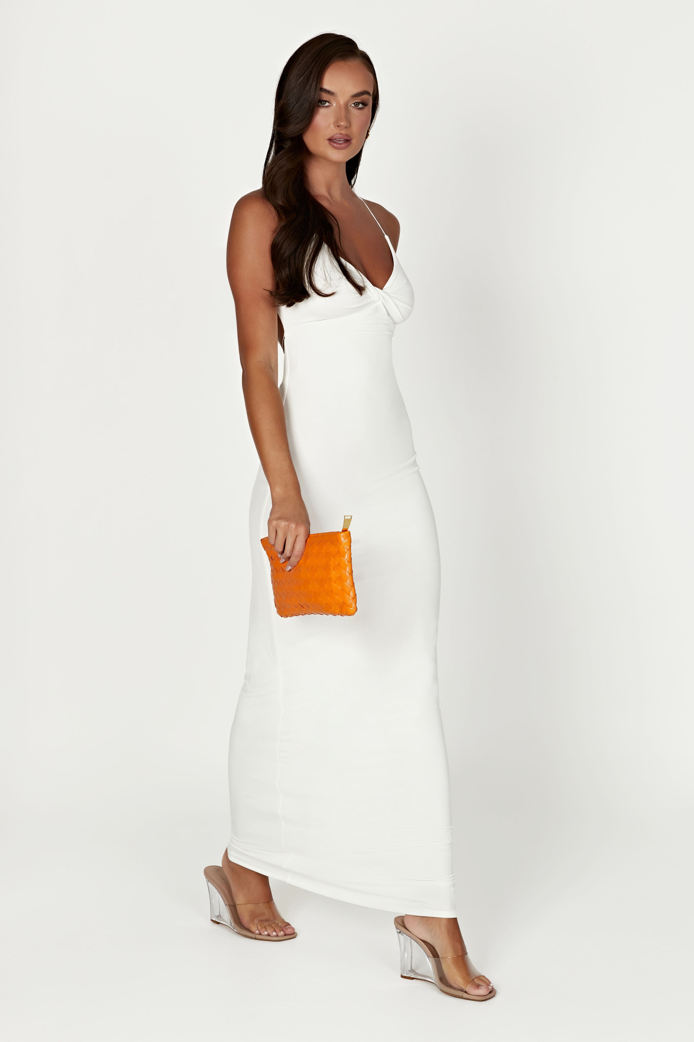 MESHKI Sinead Twist Maxi Dress - White