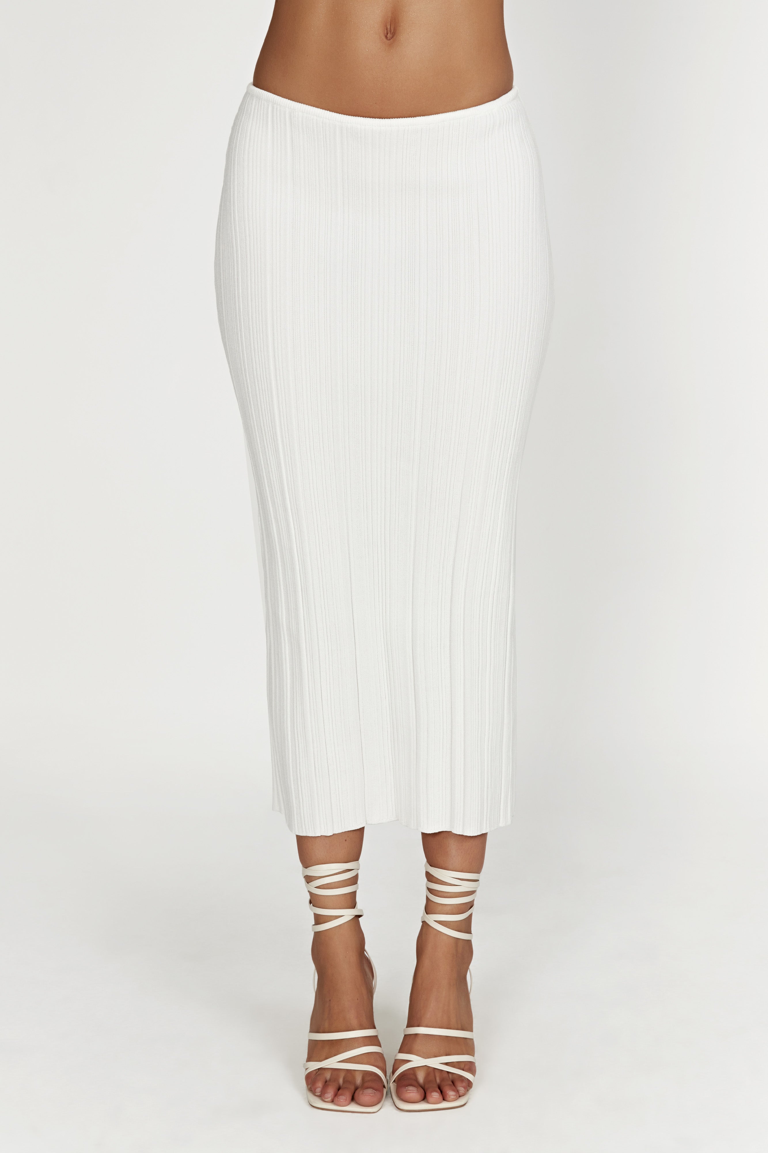 MESHKI Kennedy Low Rise Knit Skirt - Off White