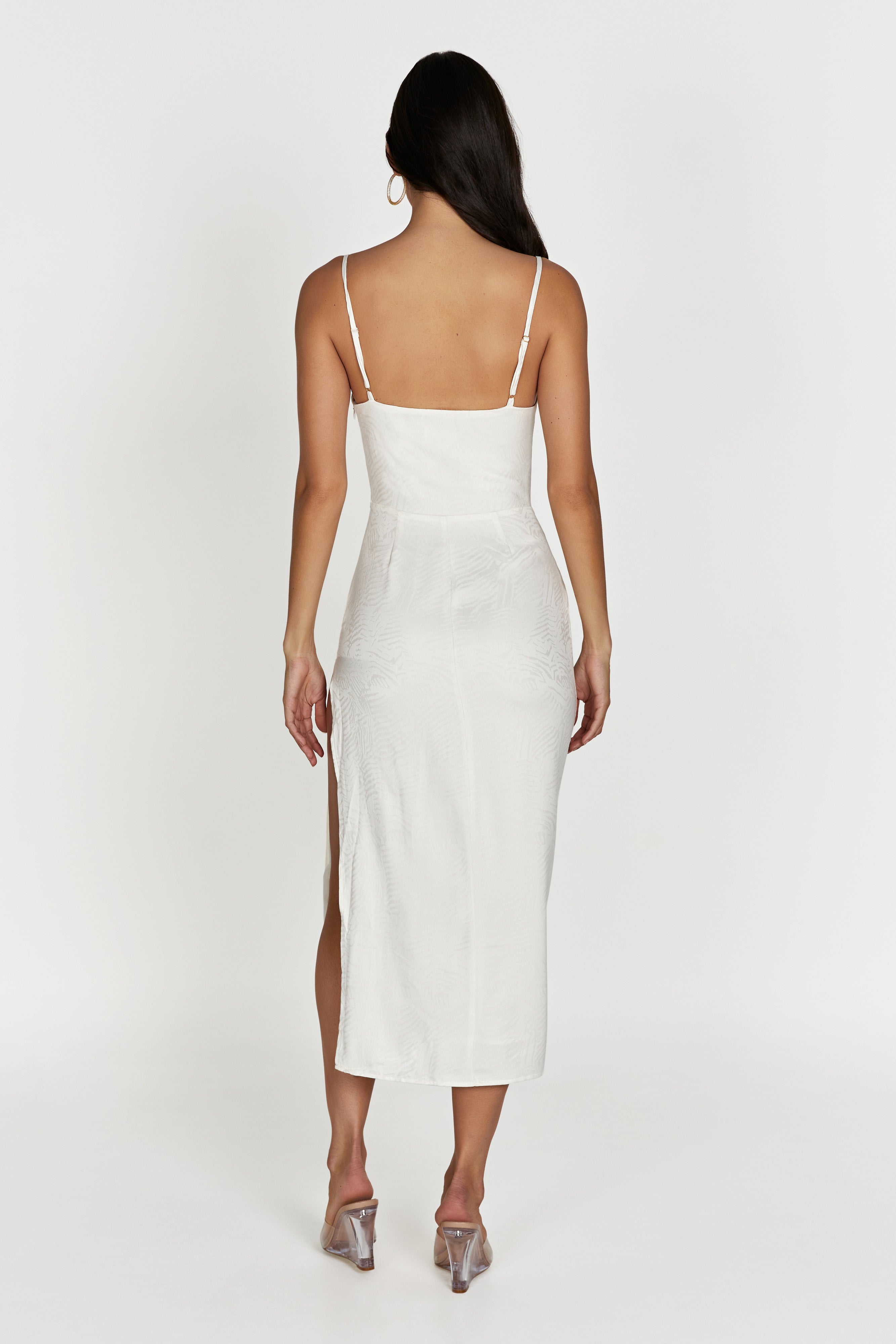 MESHKI Maggie Corset Midi Dress - Bone