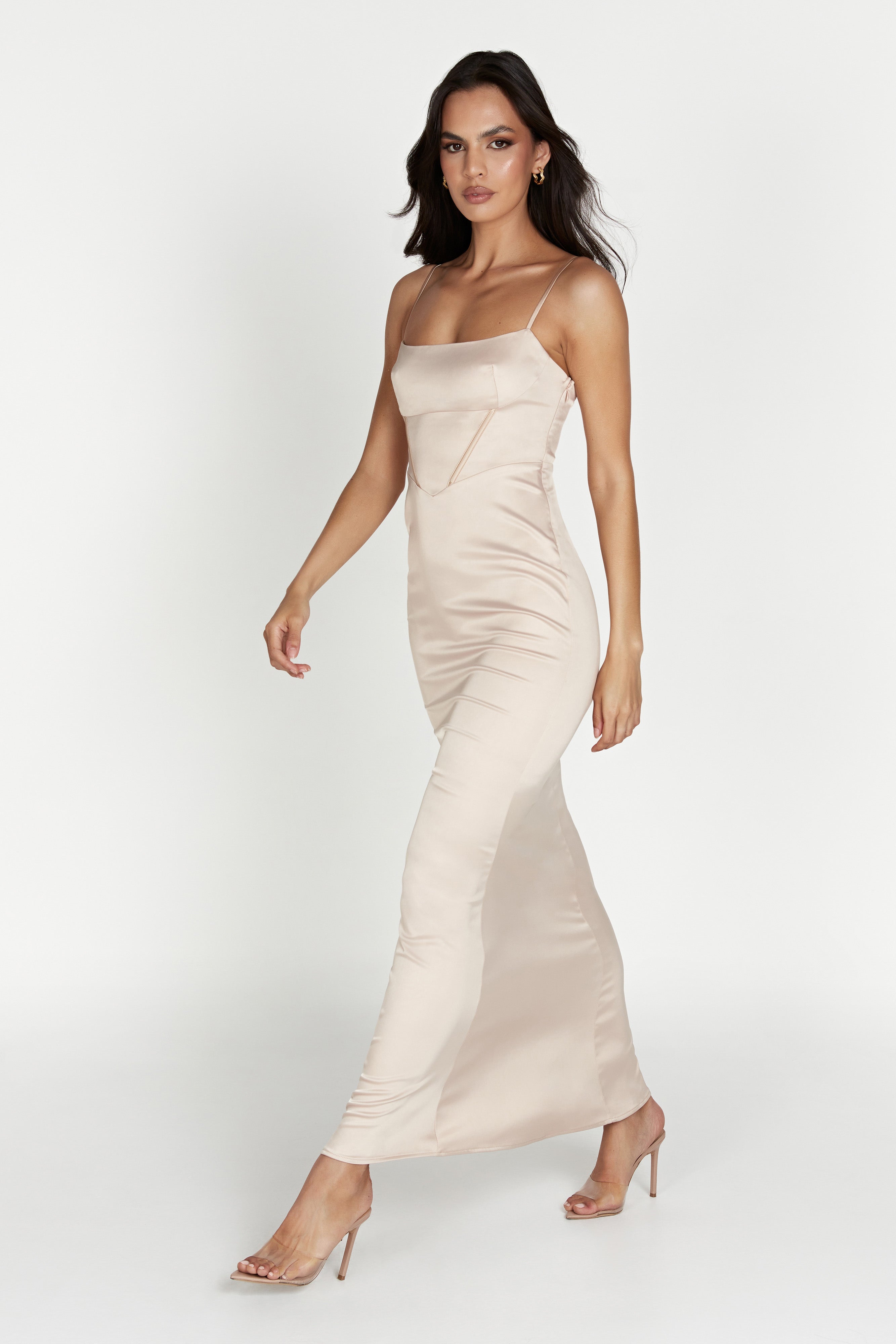 MESHKI Desirie Corset Maxi Dress - Champagne