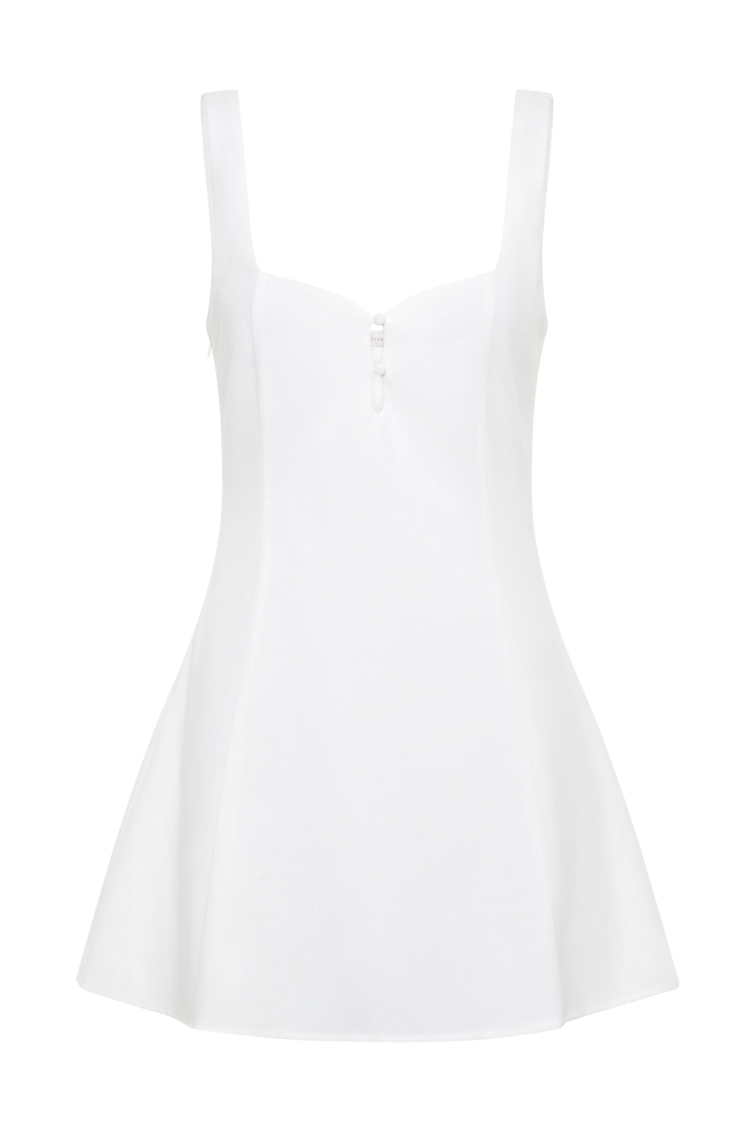 Tandie Linen Flare Mini Dress - White