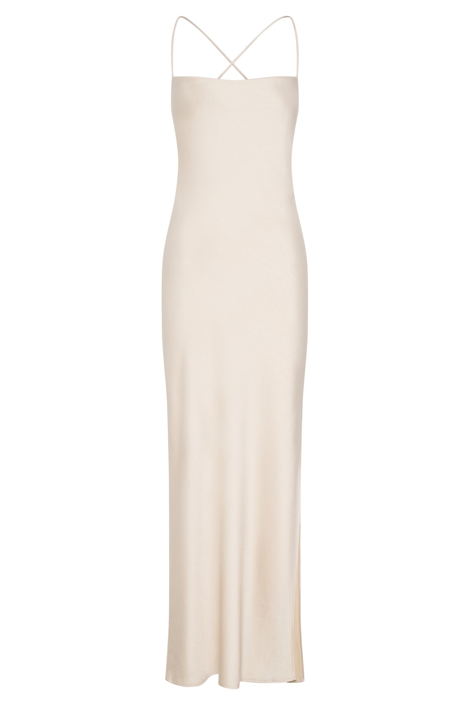 MESHKI Sydney Straight Neck Slip Maxi Dress - Cream