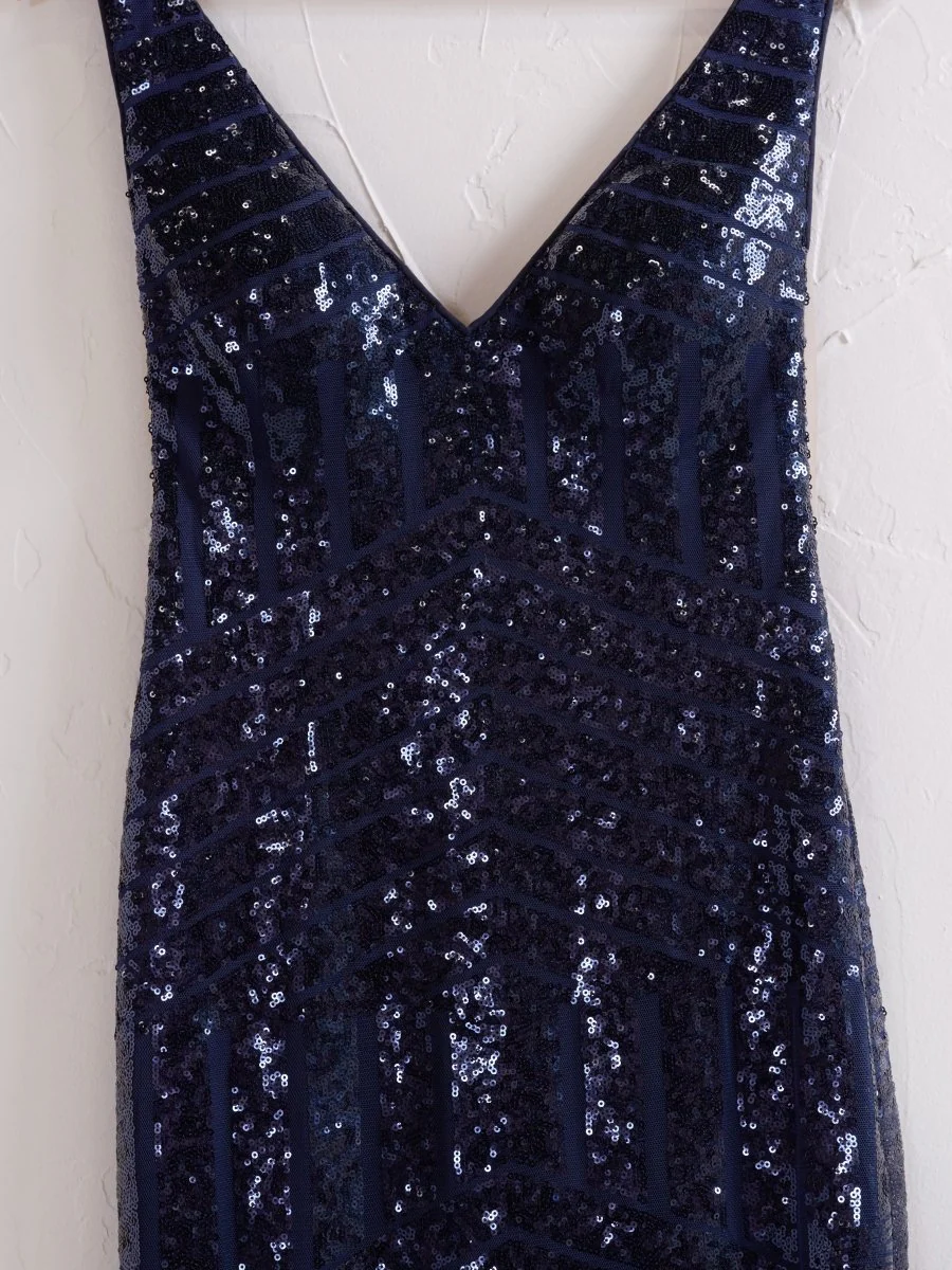 Nina | Red Mermaid Deep V Neck Sequins Prom Dress