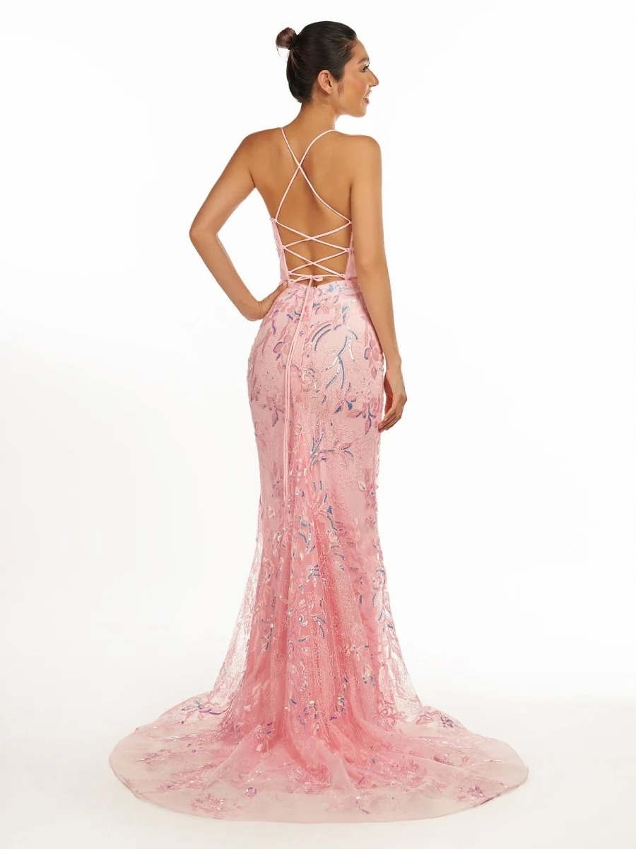 Sylvia |Mermaid Scoop Lace Long Prom Dress