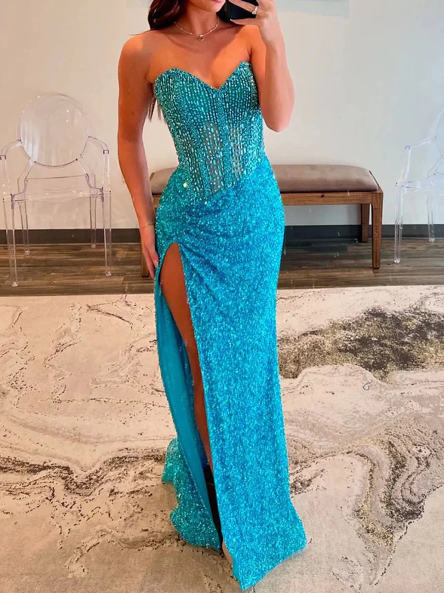 Maci | Sweetheart Sequins Mermaid Prom Dress With Beading
