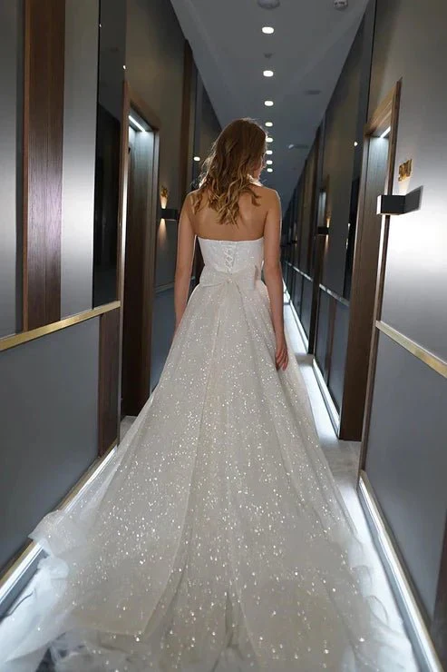 Kendall | A Line Sweetheart Sparkly Bohemian Wedding Dress Bridal Gown