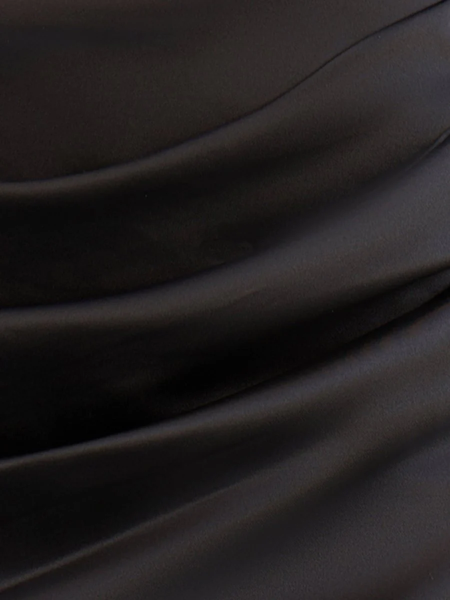 Lucy | Black Satin Off The Shoulder Short Homecoming Dress