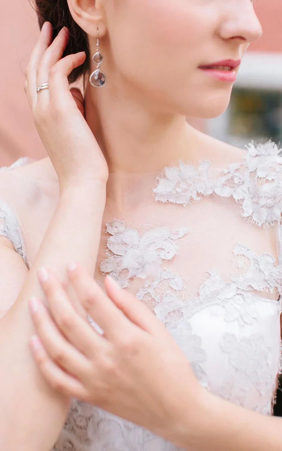 Romantic A-Line Lace  Tulle In White Shade Wedding Dress