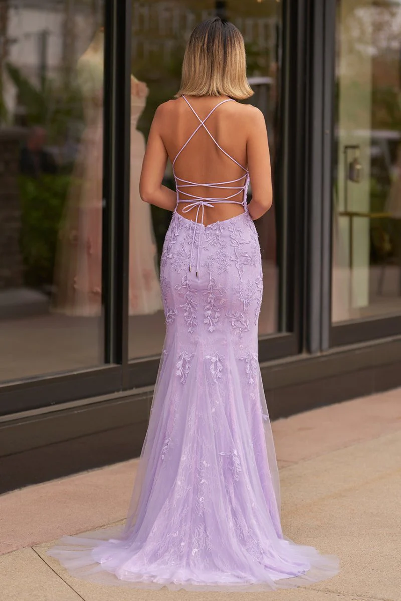 Lucille |Mermaid Spaghetti Straps Lace Prom Dress