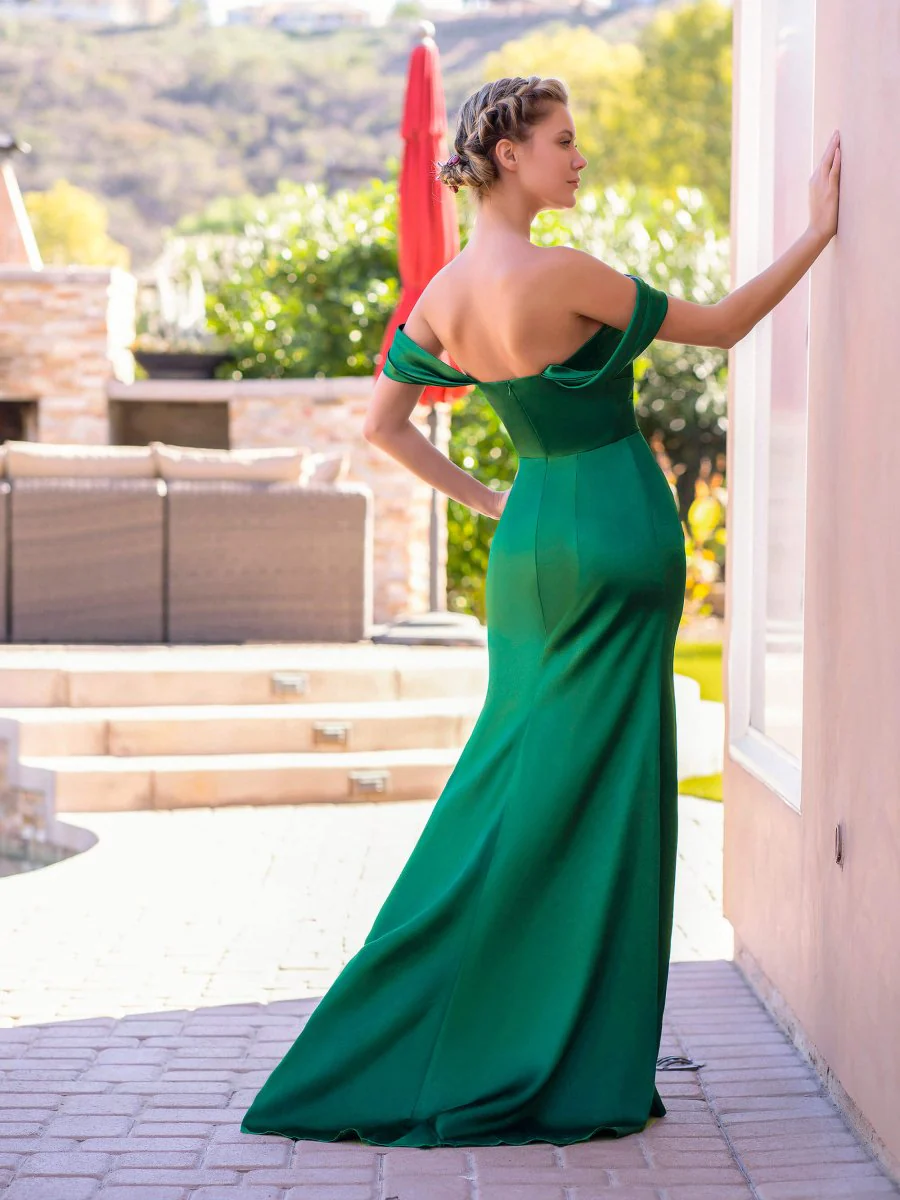 Trumpet/Mermaid Off-the-Shoulder Satin Evening Dress