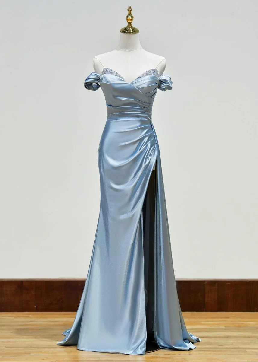 Adelaide |Mermaid Satin Long Prom Dress with Slit