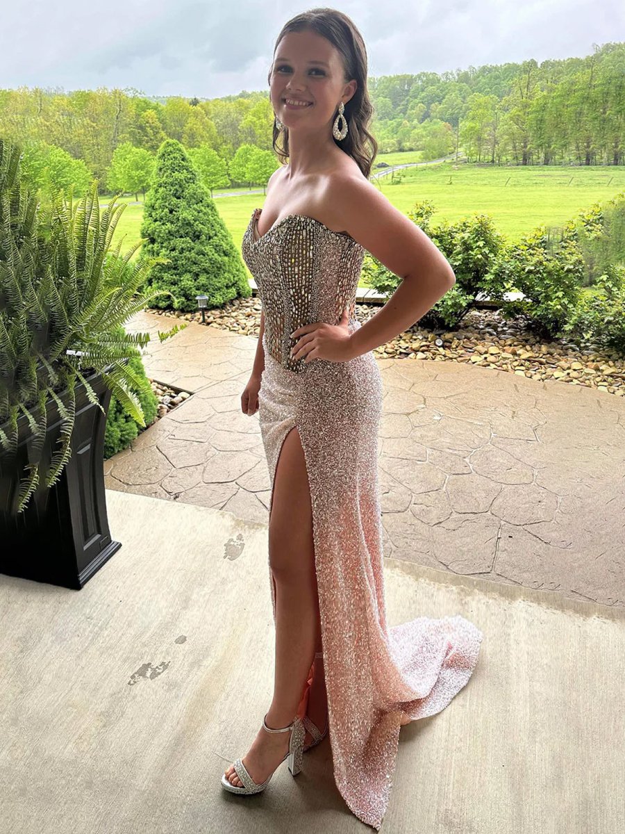 Maci | Sweetheart Sequins Mermaid Prom Dress With Beading