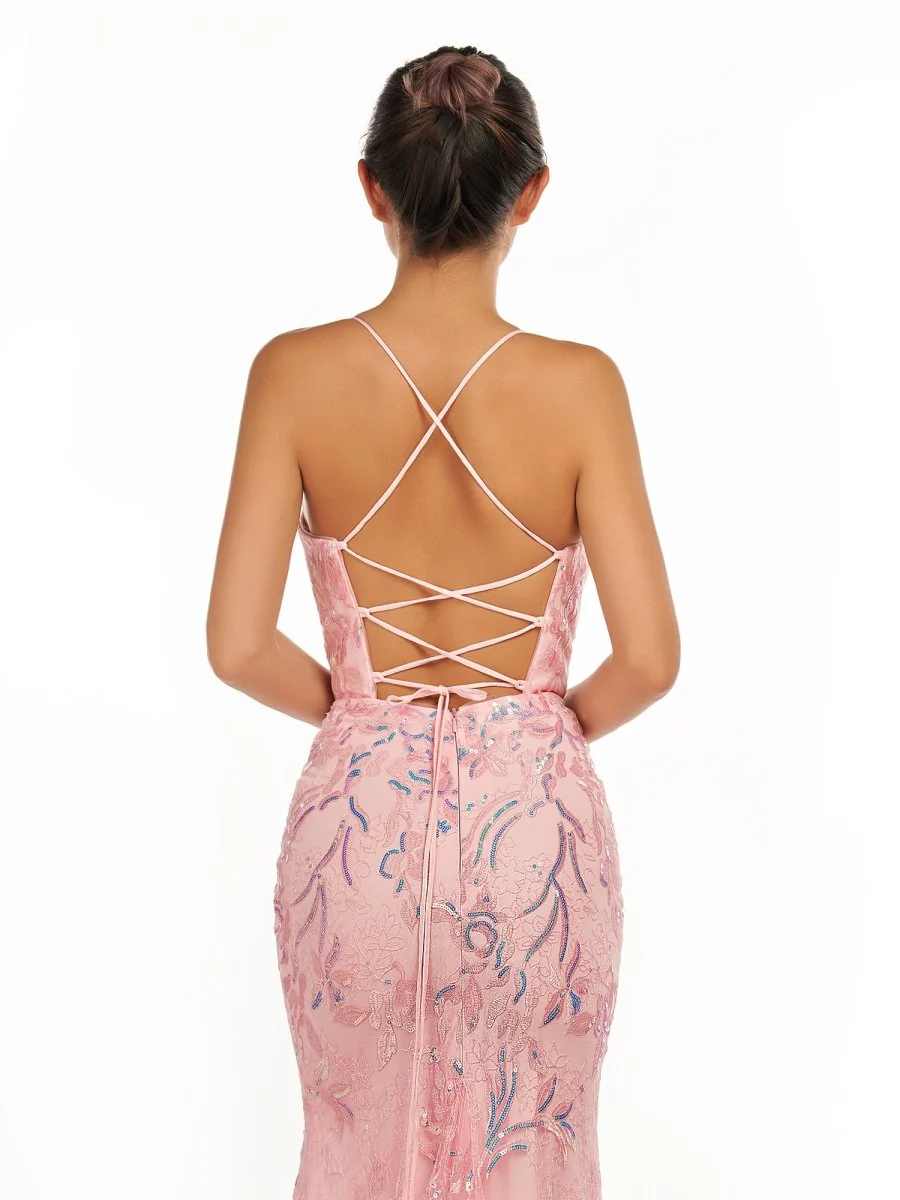 Sylvia |Mermaid Scoop Lace Long Prom Dress