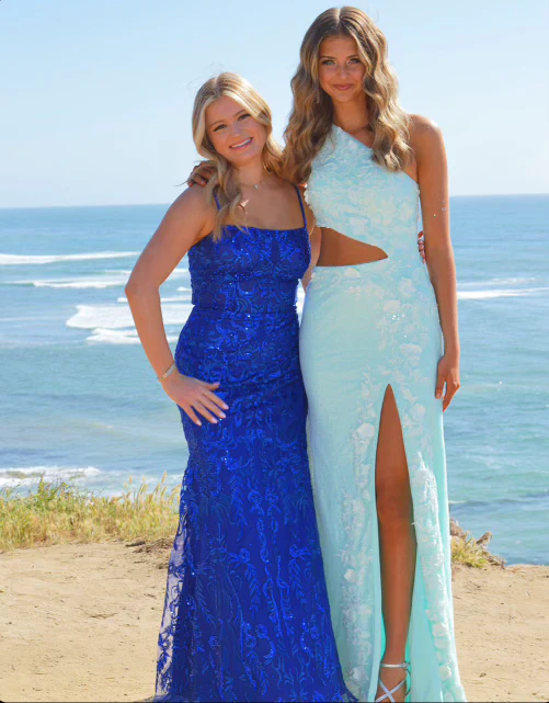 Gracelyn |Sheath One Shoulder Sequins Prom Dress with 3D Appliques