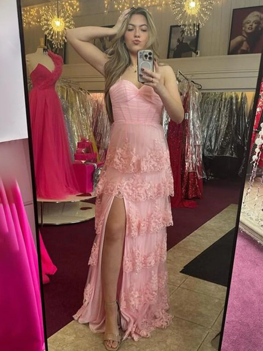 Dante |  A Line Sweetheart Empire Lace Appliques Long Party Dress