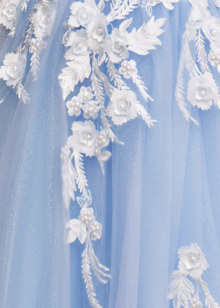 A Line One Shoulder Black Long Prom Dress with Appliques