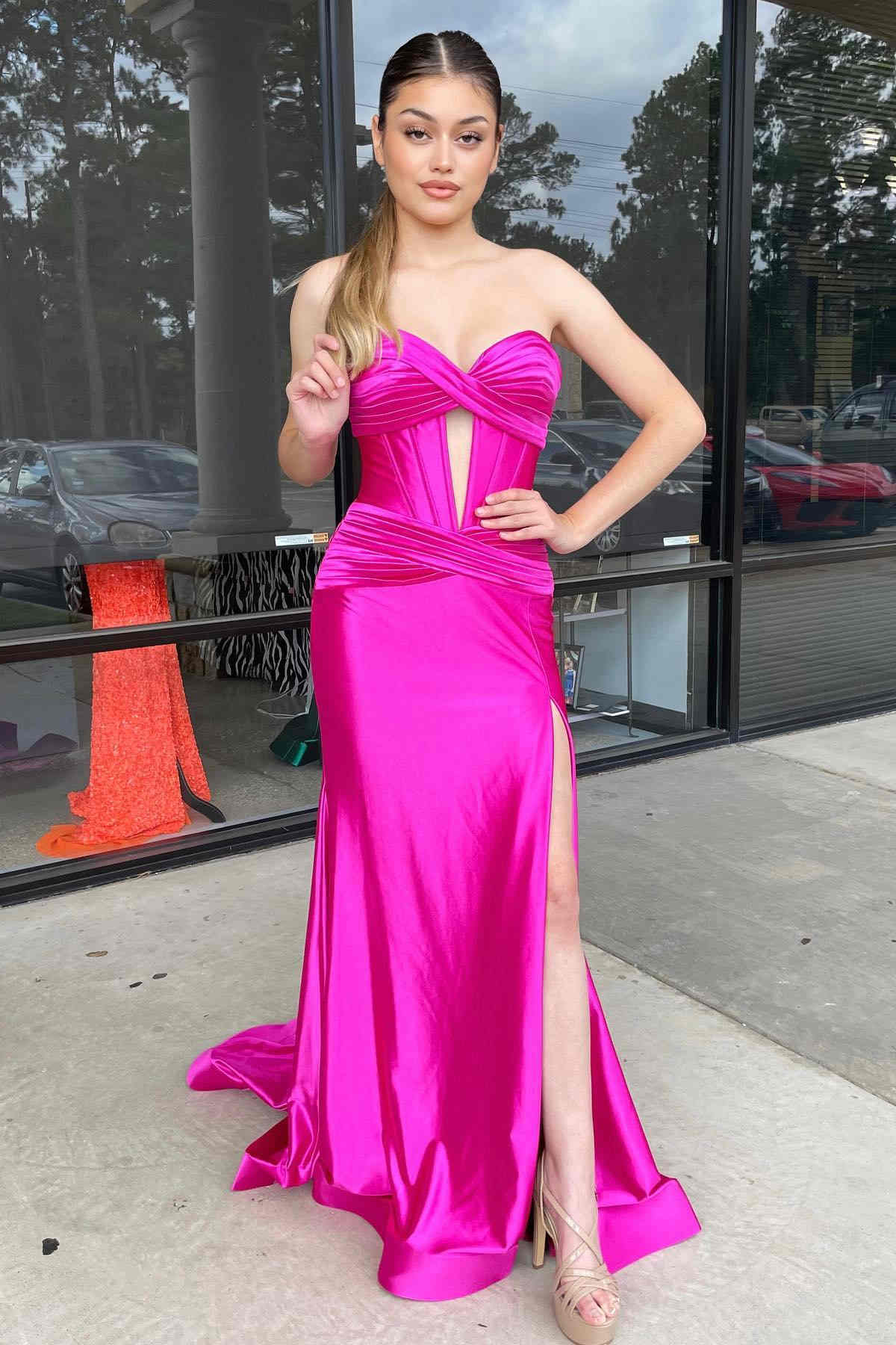 Brylee| Sweetheart Satin Mermaid Long Prom Dress
