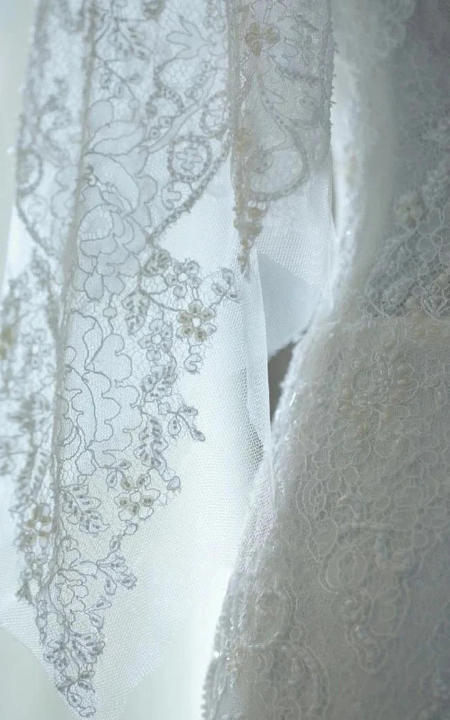 Mermaid Sweep-Train Half Sleeve Bell Zipper Keyhole Lace Dress