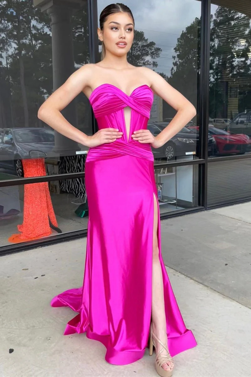 Brylee| Sweetheart Satin Mermaid Long Prom Dress
