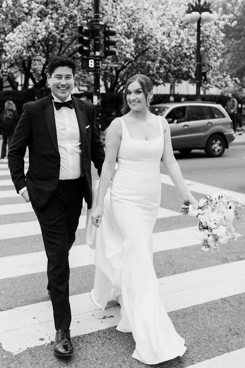 Mermaid Square Neck White Satin Wedding Dresses