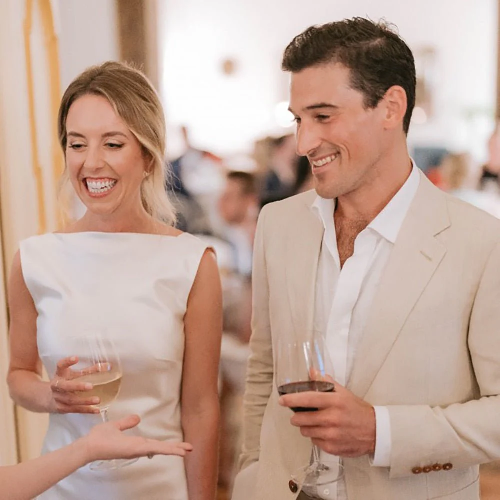 Sheath High Bateau Neck Backless Silk Satin Wedding Dress