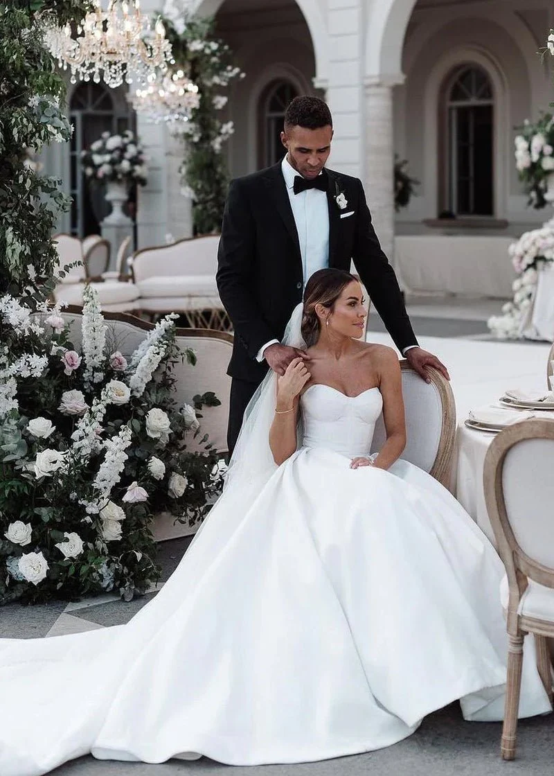 Ball Gown Sweetheart Satin Wedding Dresses