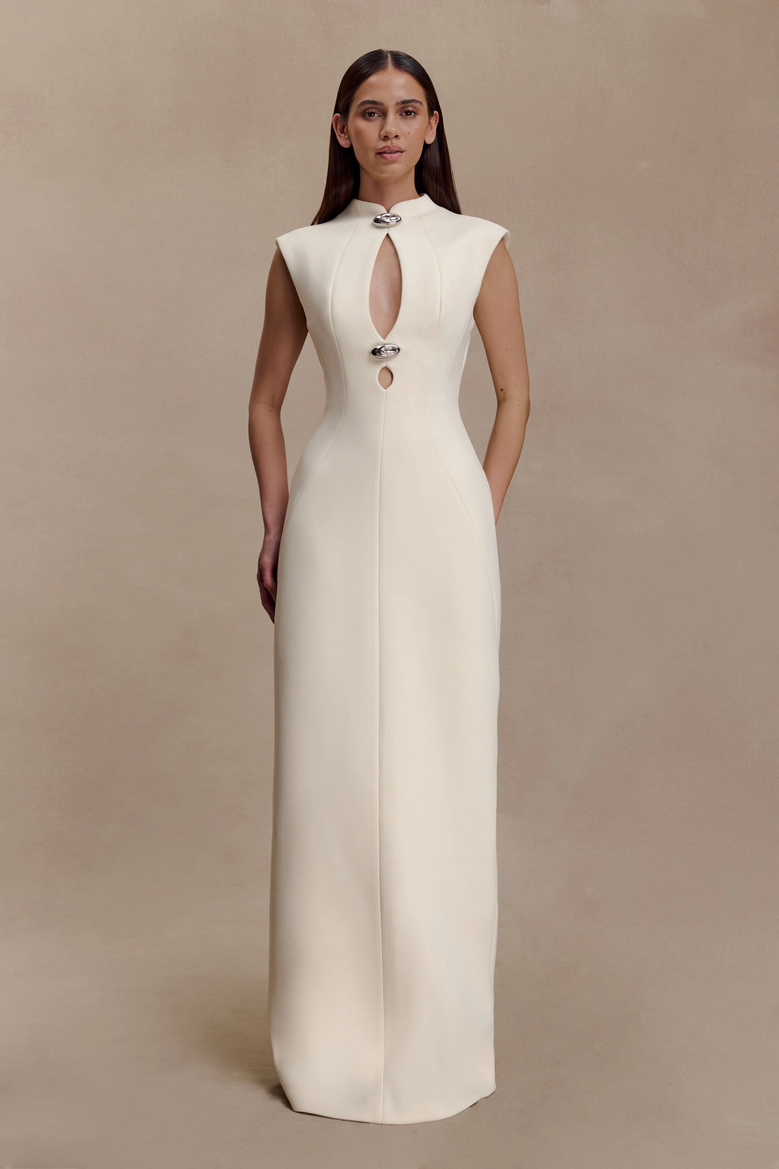 Michelle Cut Out Maxi Dress - Buttercream