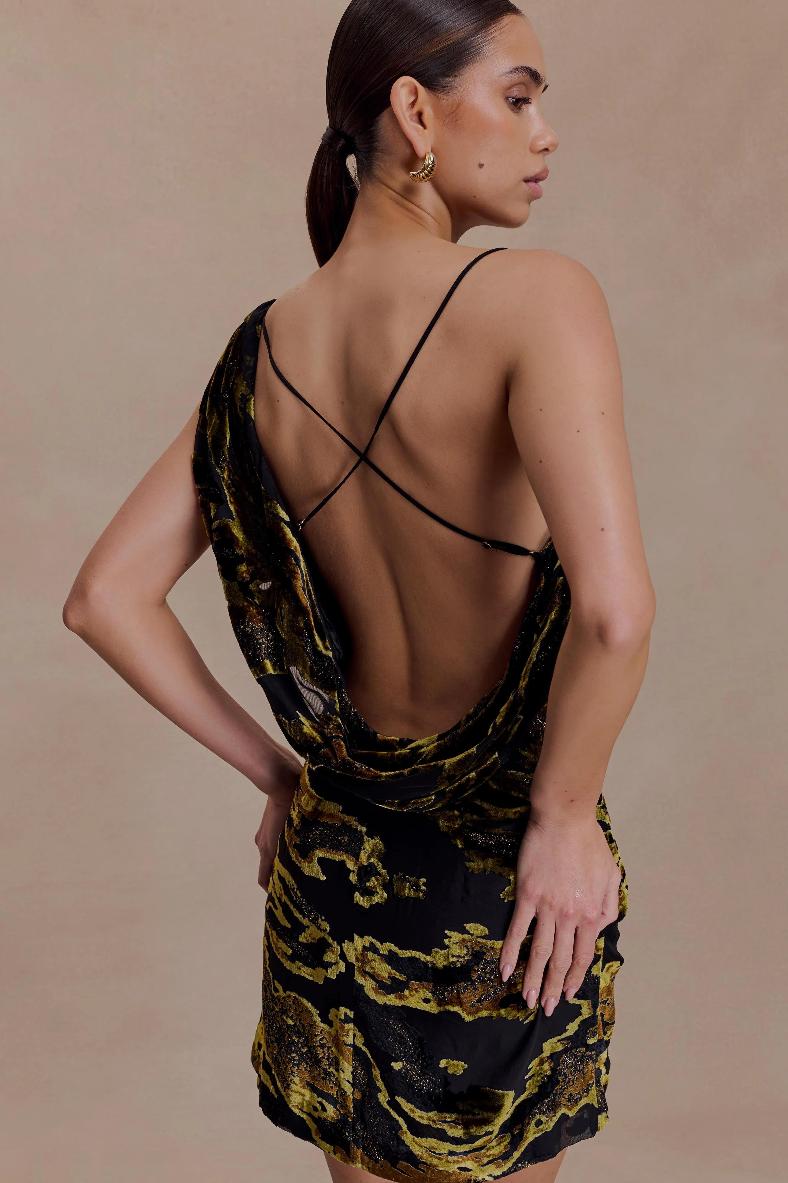 Ayana Cross Back Mini Dress - Velvet Burnout