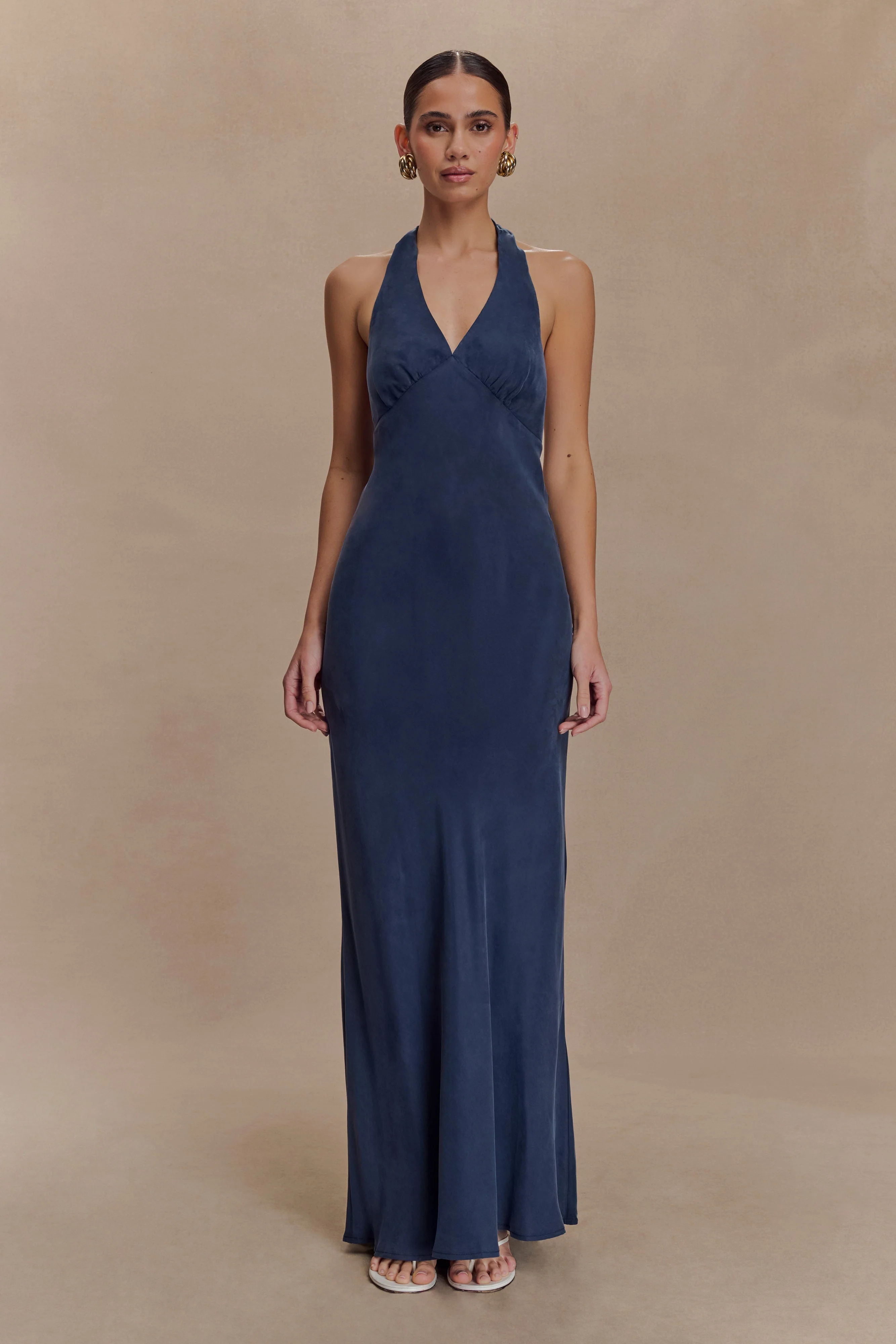Louisiana Halter Maxi Dress - Navy