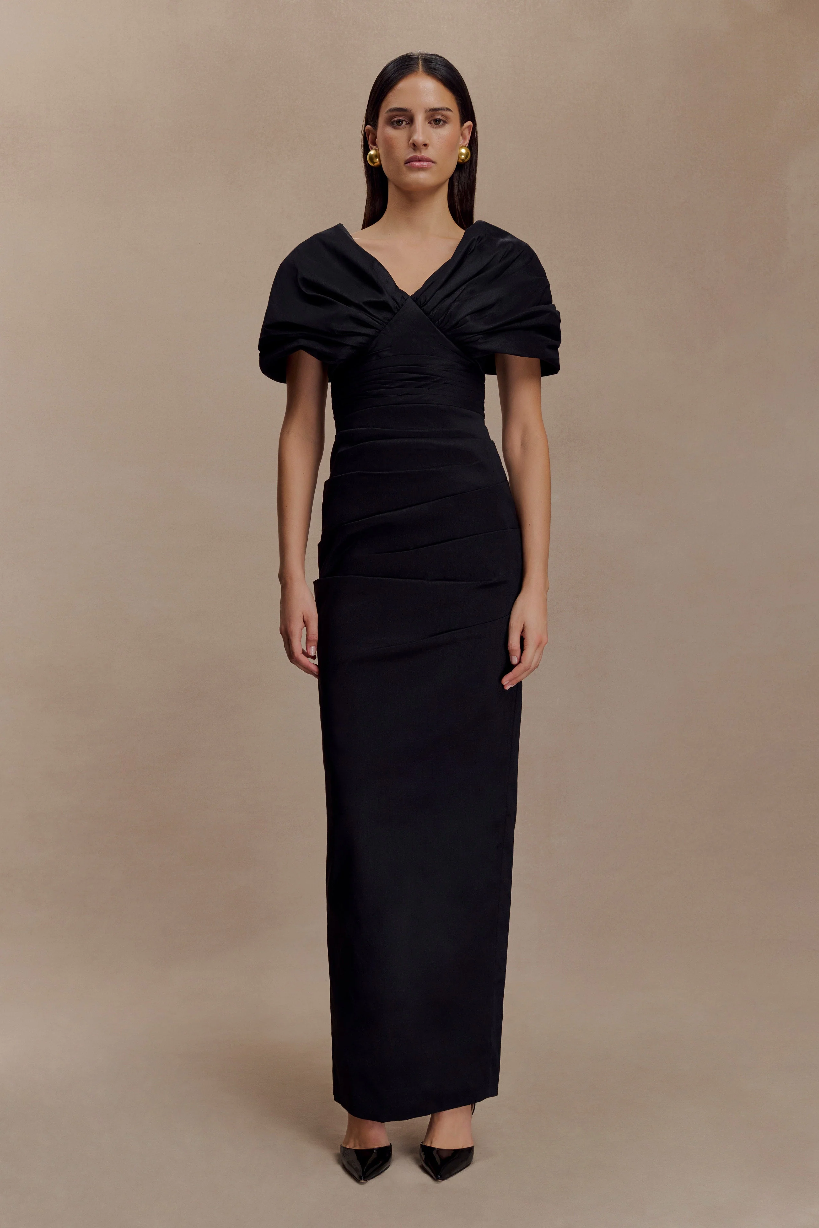 Thelma Bardot Maxi Dress - Black
