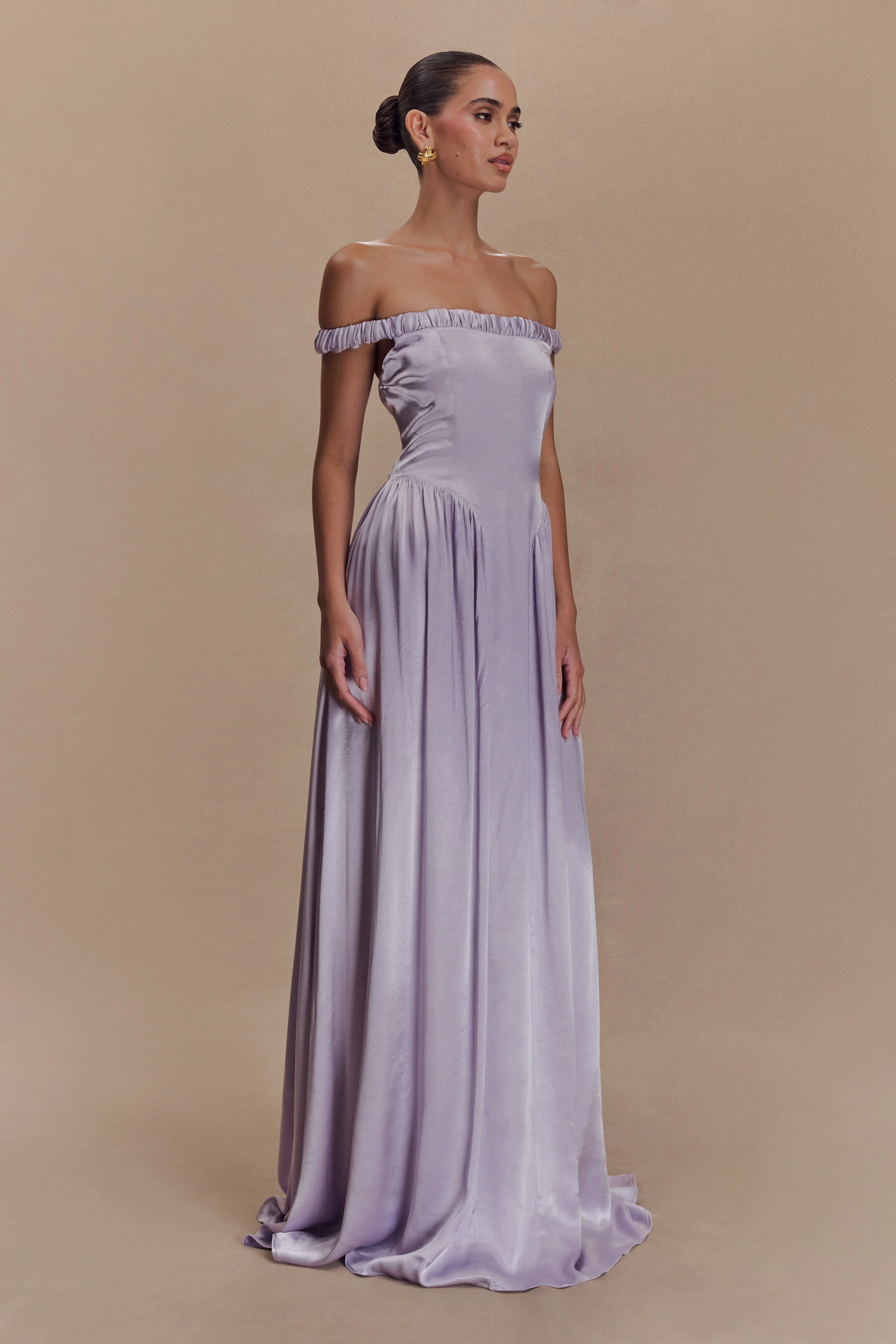 Coco Dropped Waist Maxi Dress - Lilac