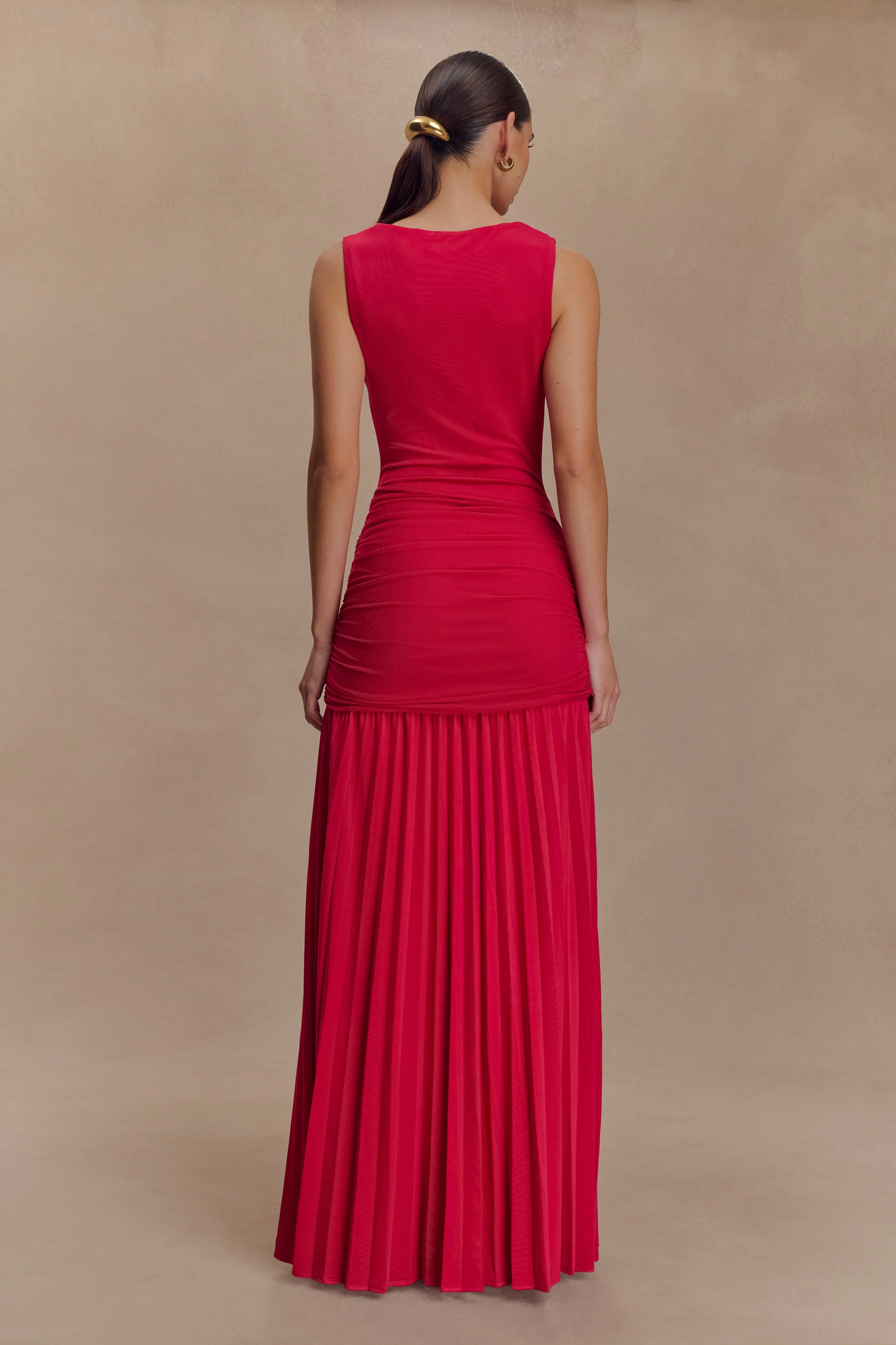 Dania Cowl Neck Slinky Maxi Dress - Fuchsia Pink