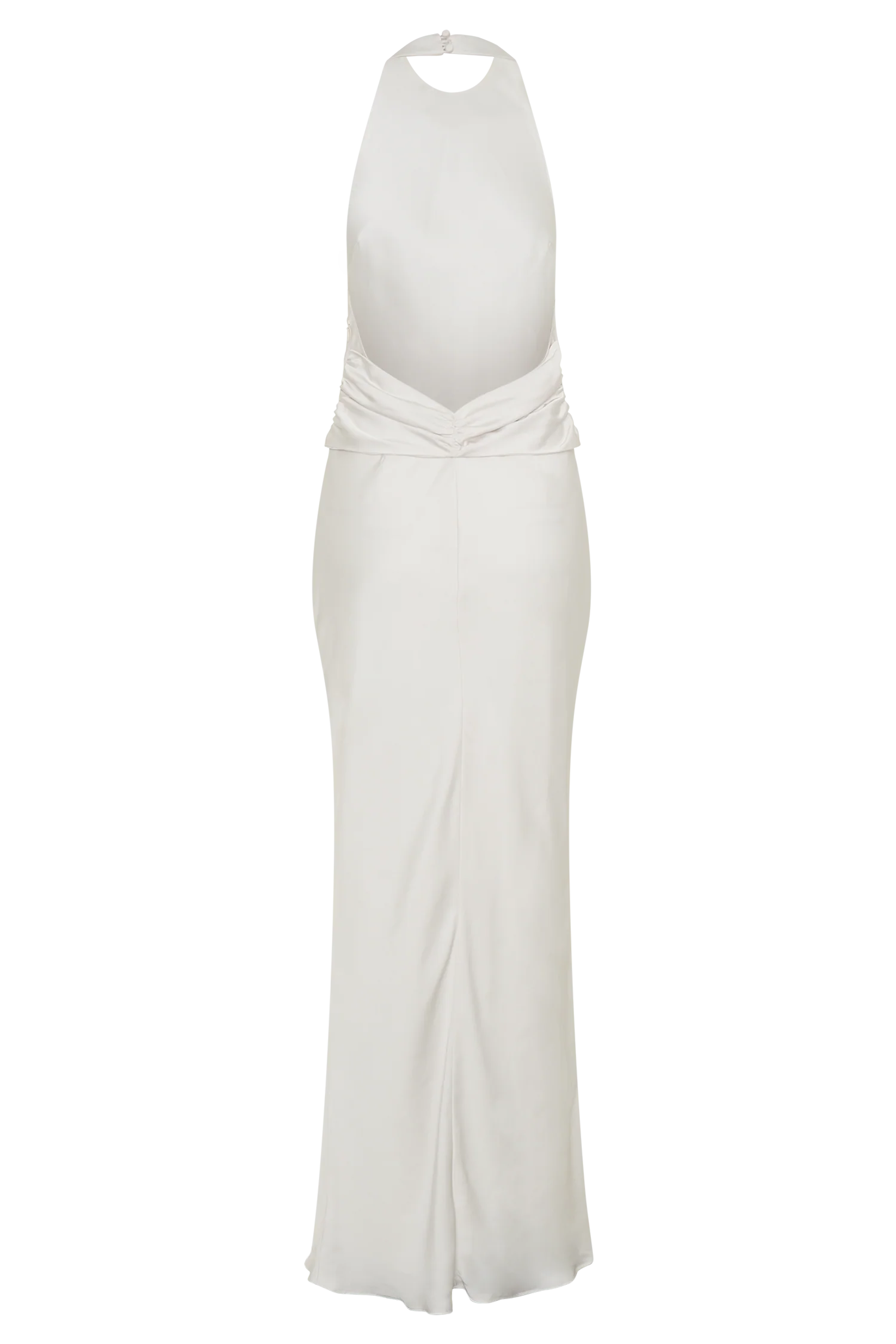 Rinna Satin Halter Maxi Dress - Ivory
