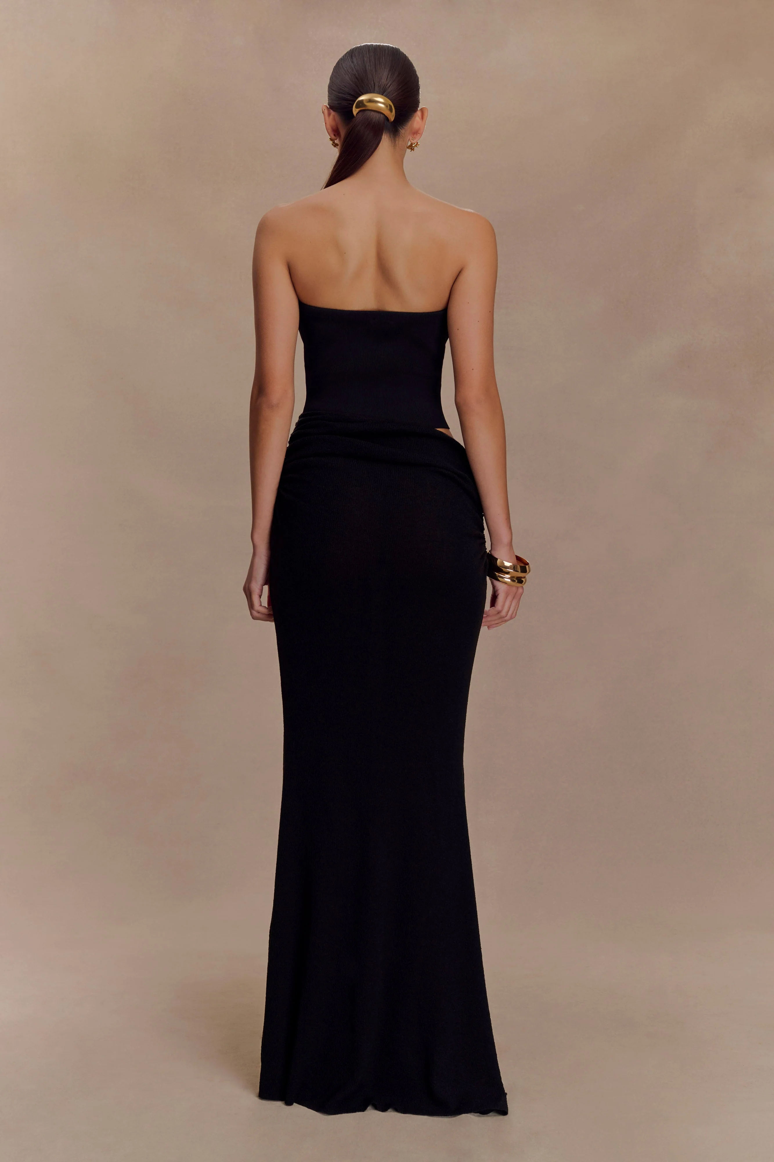 Jasiel Strapless Knit Maxi Dress - Black