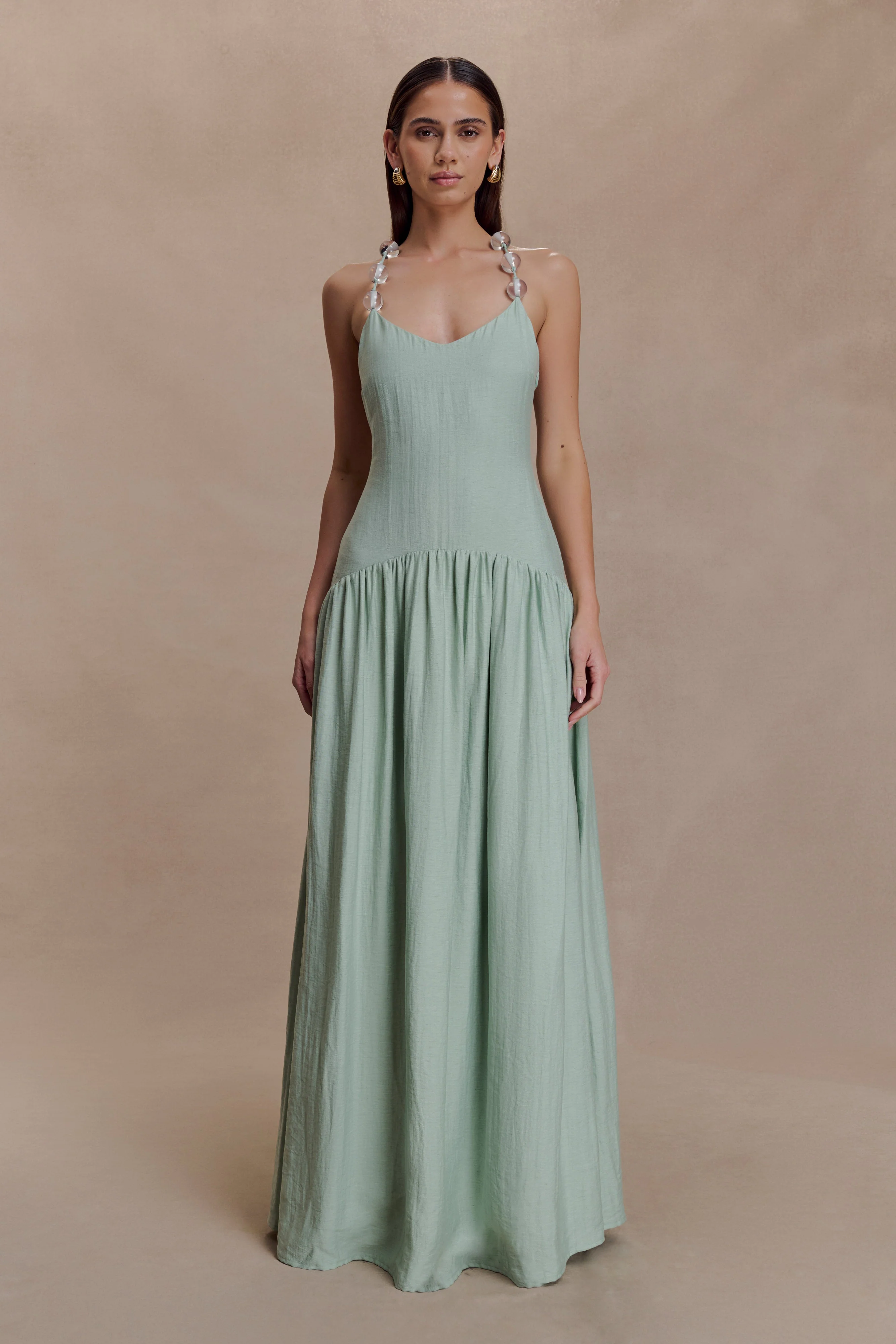 Darling Linen Maxi Dress - Sage