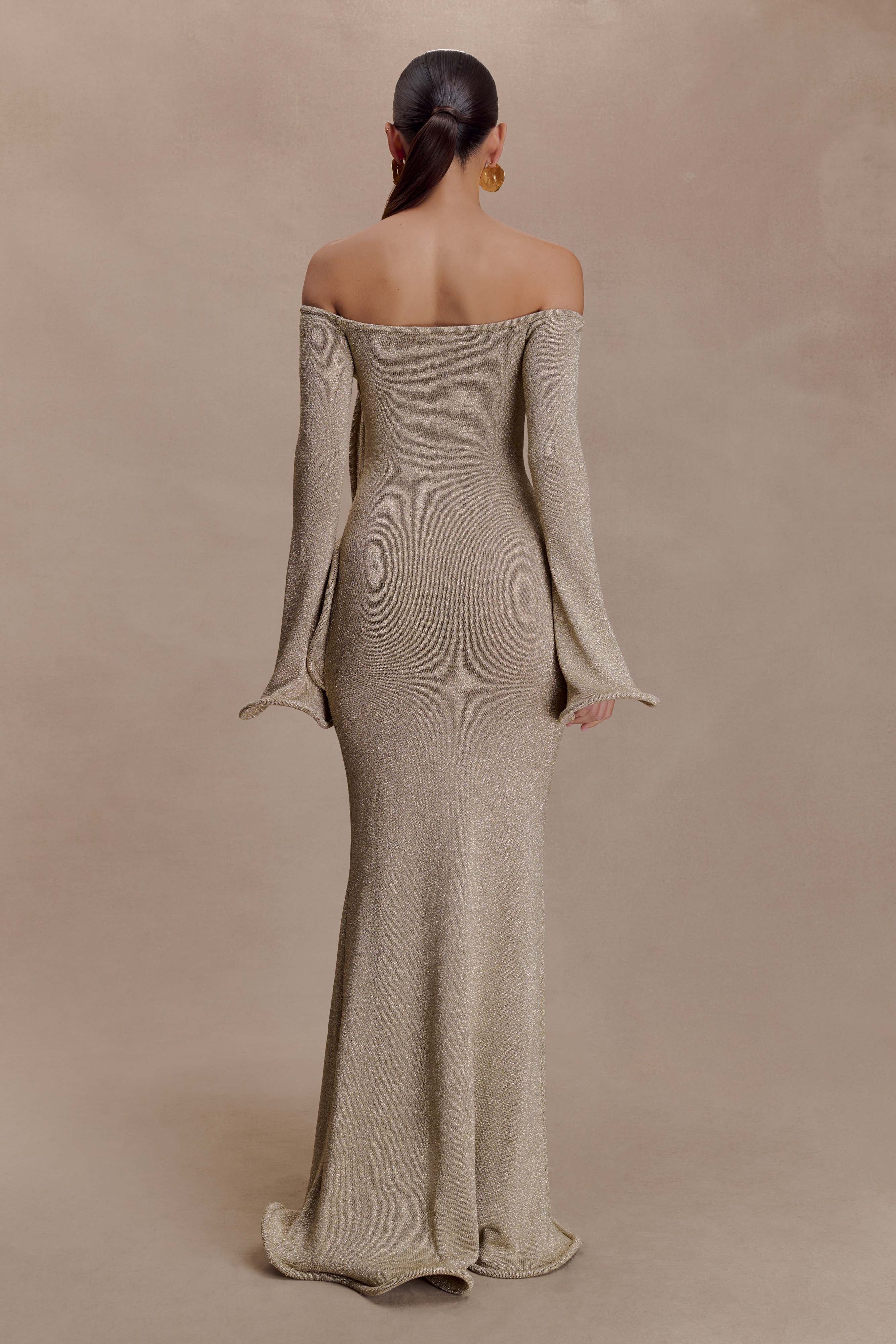 Sandrine Lurex Knit Maxi Dress - Gold