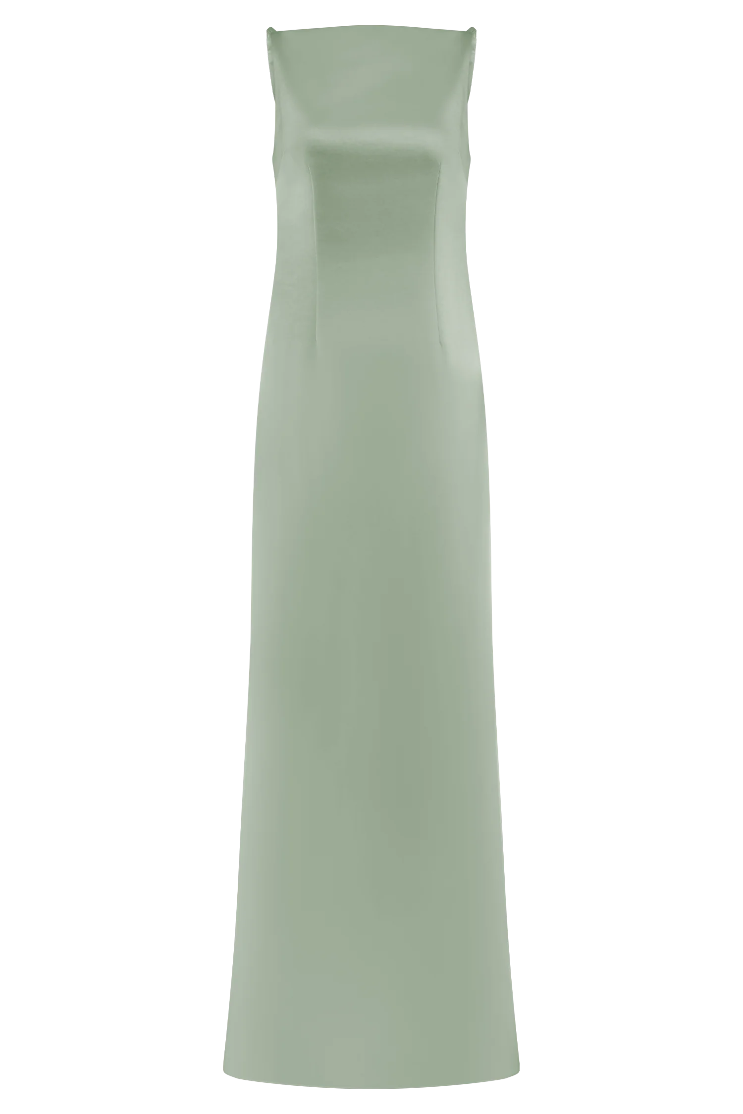 Violet Sleeveless Satin Maxi Dress - Sage