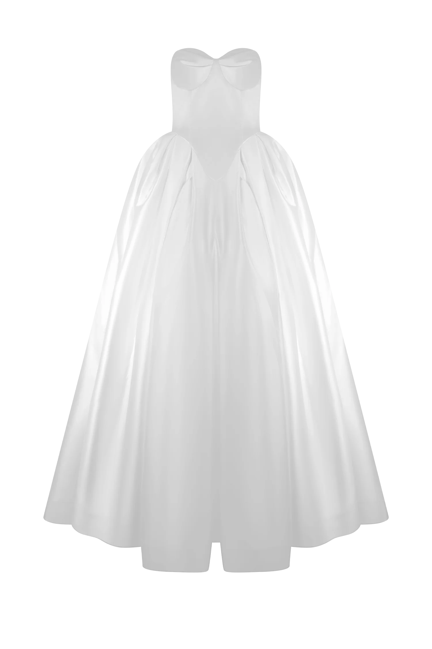 Delphine Satin Strapless Maxi Gown - White