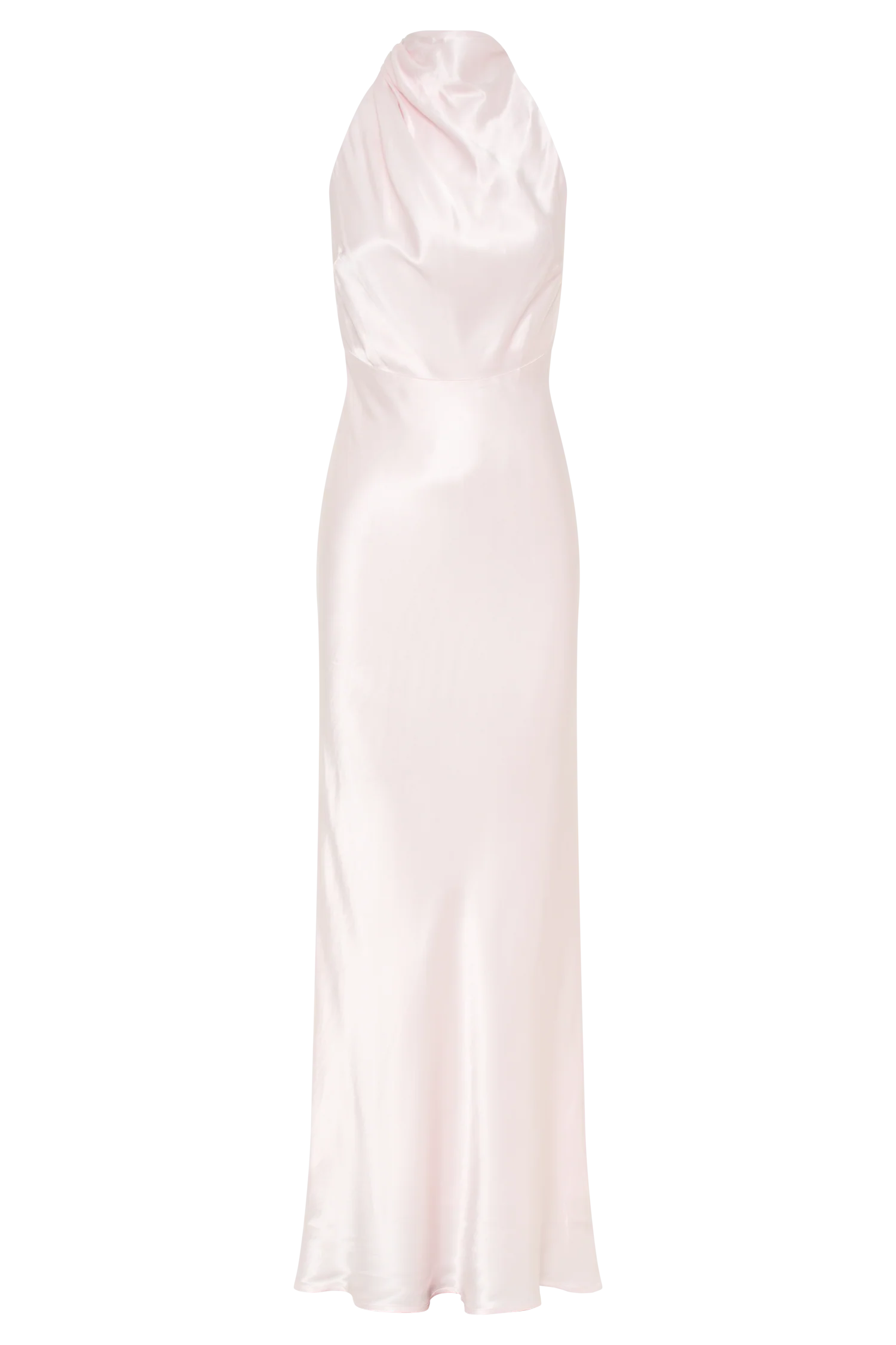 Esther Iridescent Satin Cowl Maxi Dress - Pale Pink