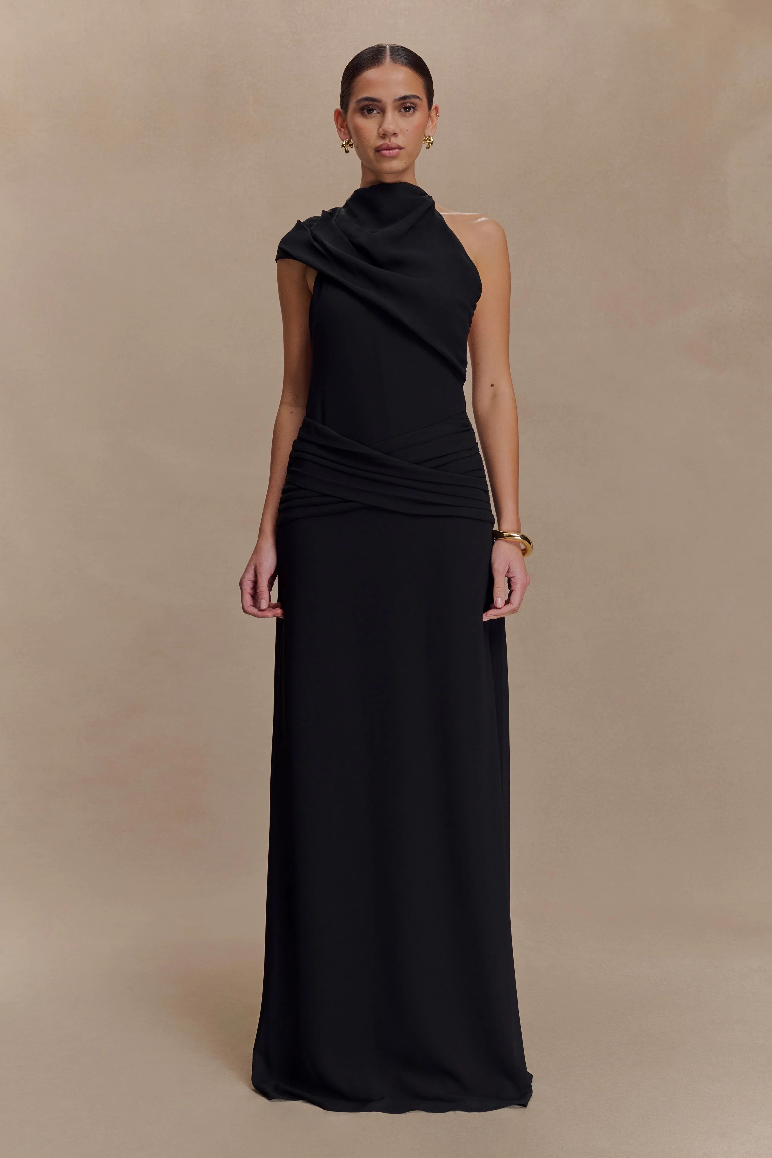 Analia Chiffon Maxi Dress - Black
