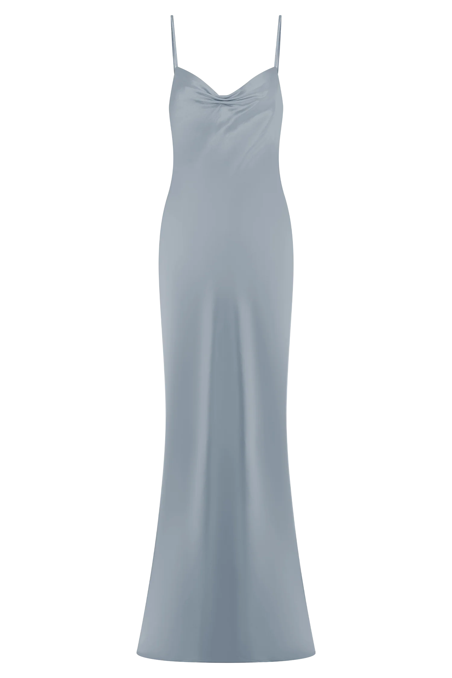 Lilly Sweetheart Satin Maxi Dress - Frosted Blue