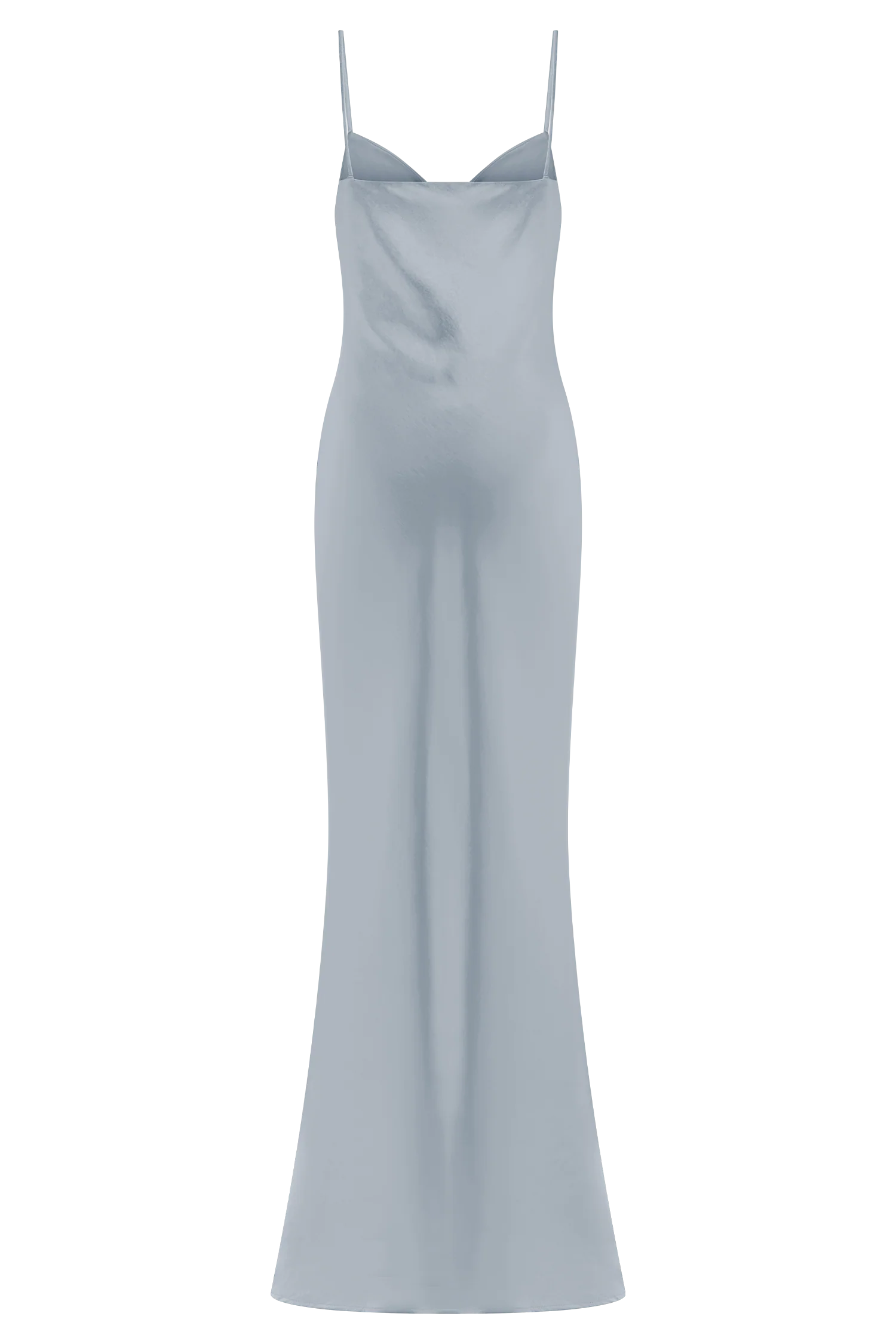 Lilly Sweetheart Satin Maxi Dress - Frosted Blue