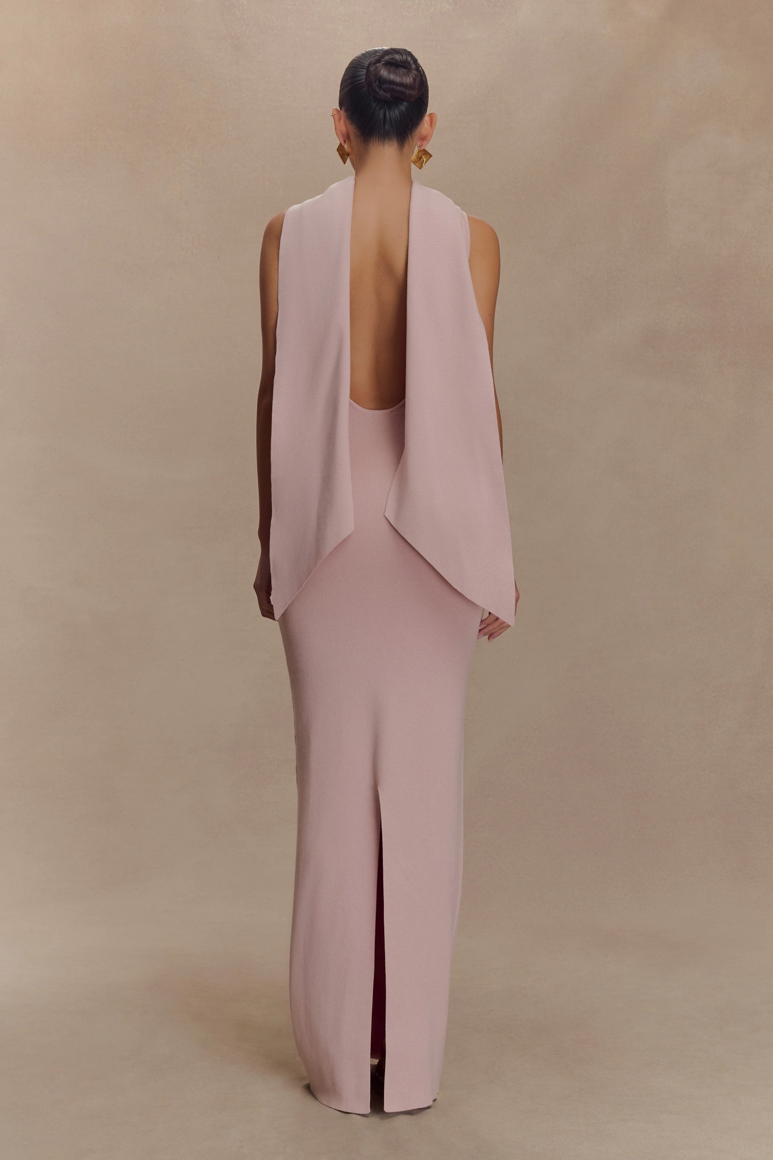 Darby Knit Scarf Maxi Dress - Pale Pink