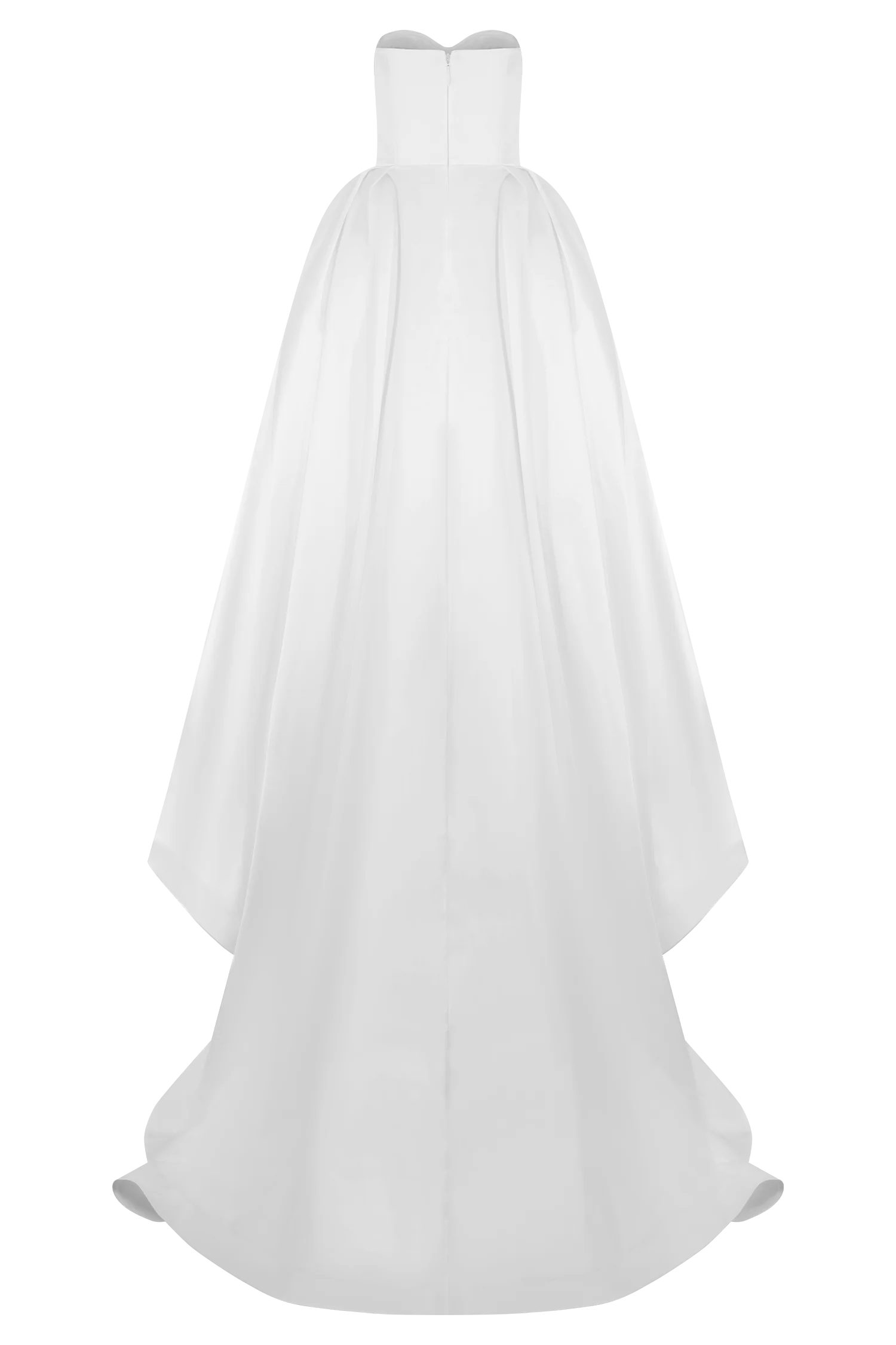 Delphine Satin Strapless Maxi Gown - White