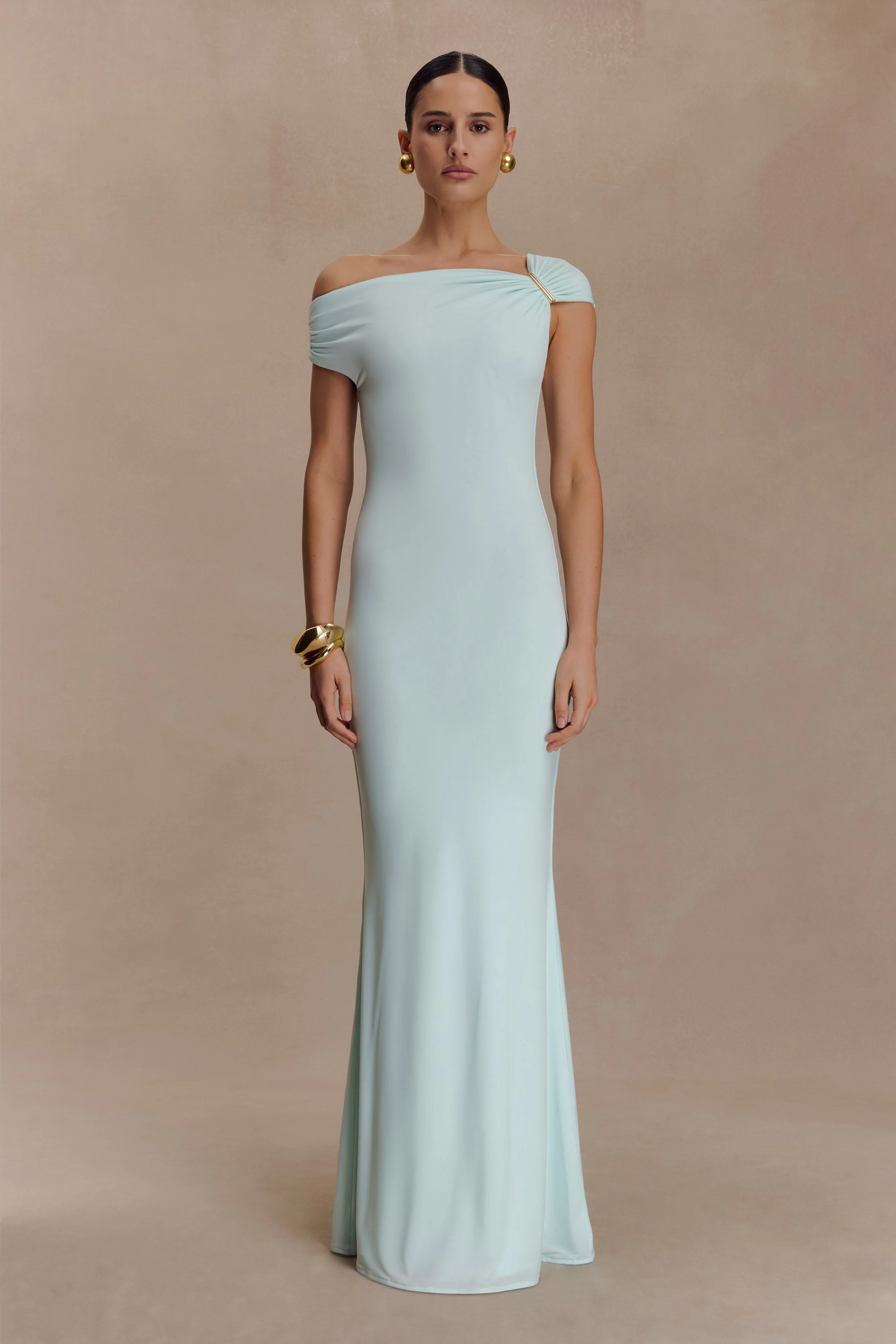 Kinsley Slinky Maxi Dress With Hardware - Lagoon