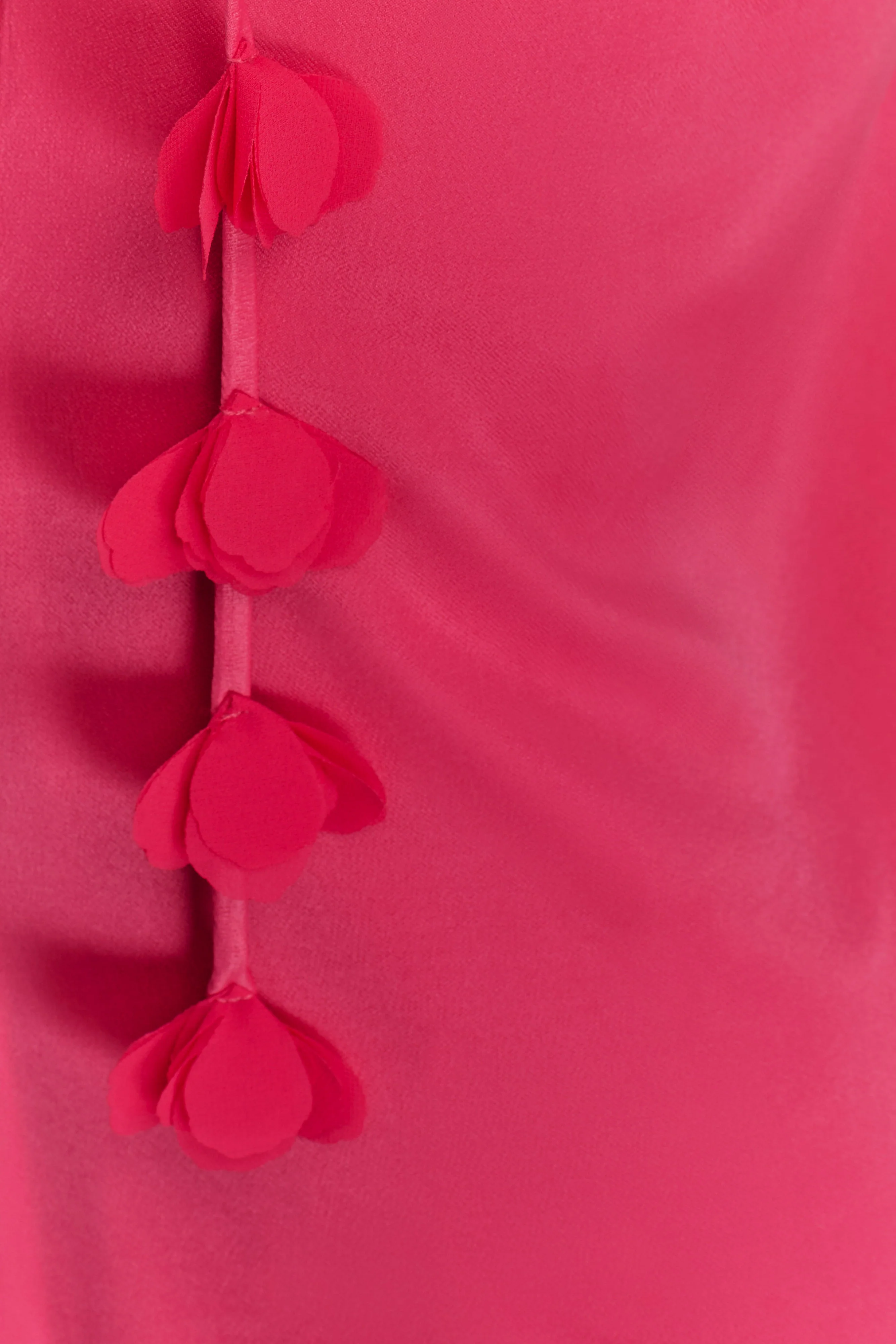 Gwenda Satin Floral Mini Dress - Dragonfruit